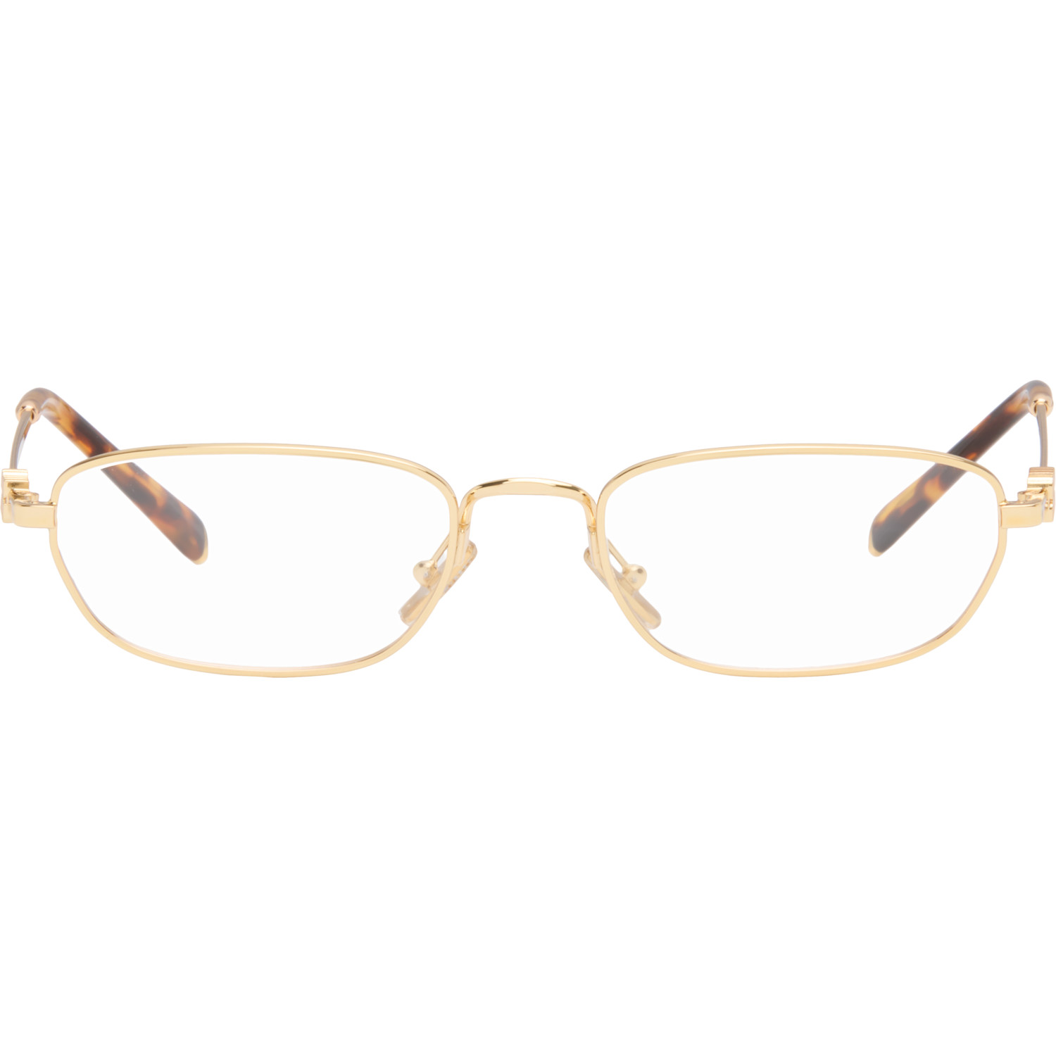 Miu Miu Eyewear Gold Rectangular Sunglasses