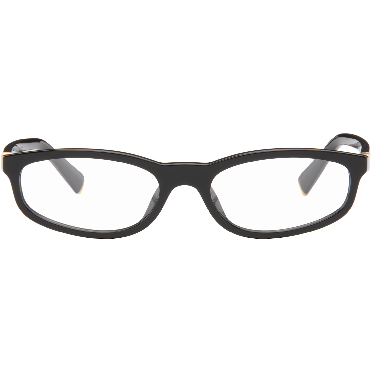Miu Miu Eyewear Black Slim Cateye Glasses