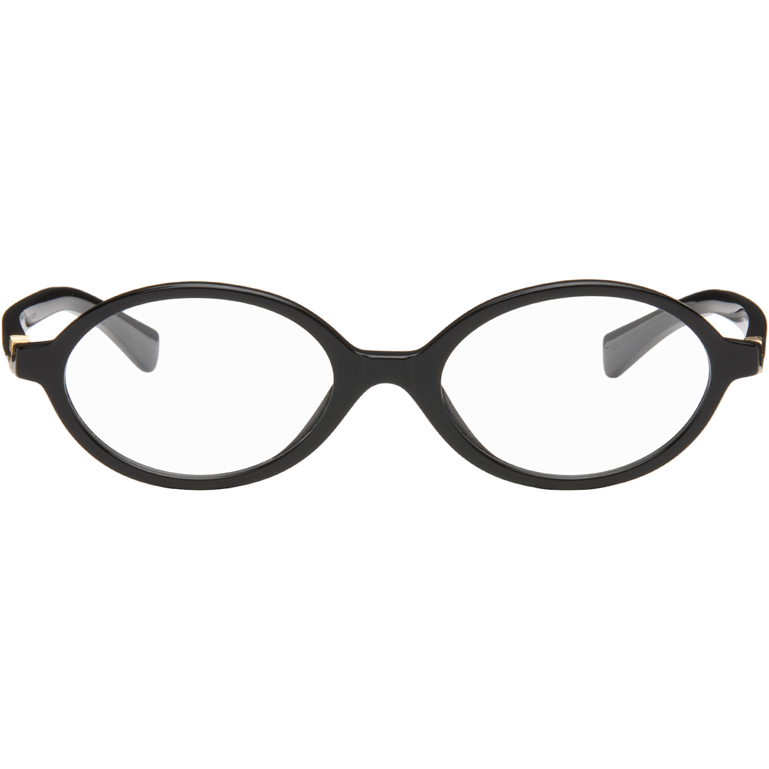 Miu Miu Eyewear Black 'Breaking the Rules' Oval Glasses