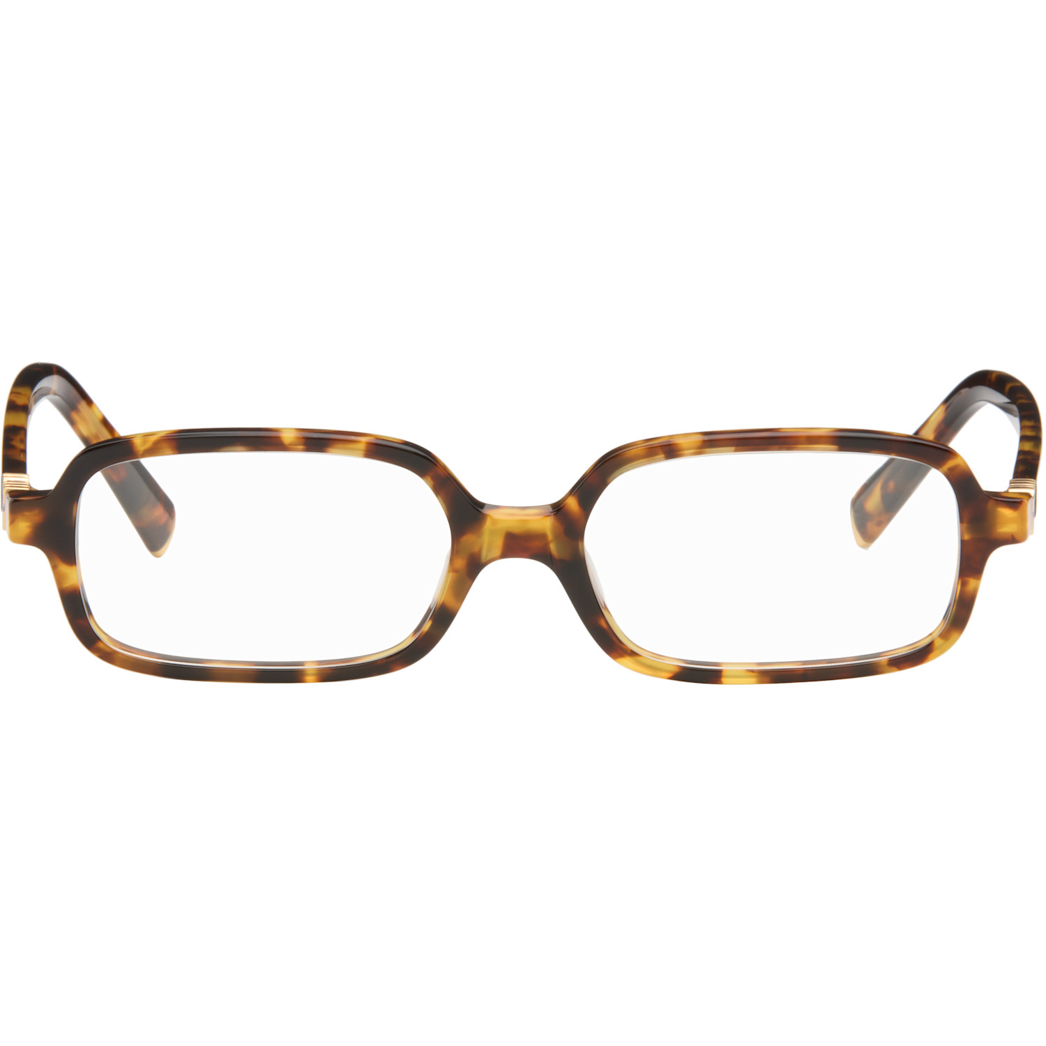 Miu Miu Eyewear Brown 'Miu Regard' Blue Light Glasses
