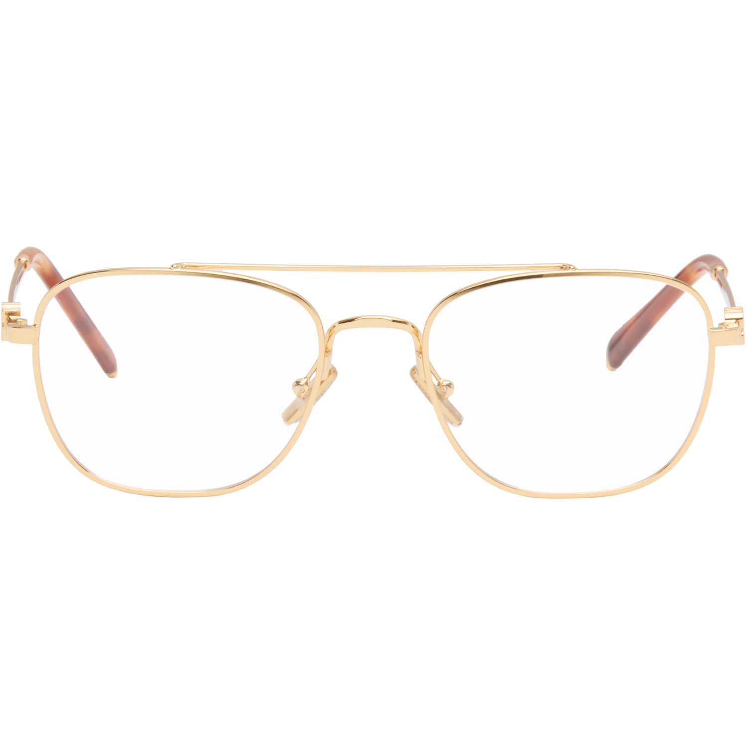 Miu Miu Eyewear Gold Top Bar Metal Glasses