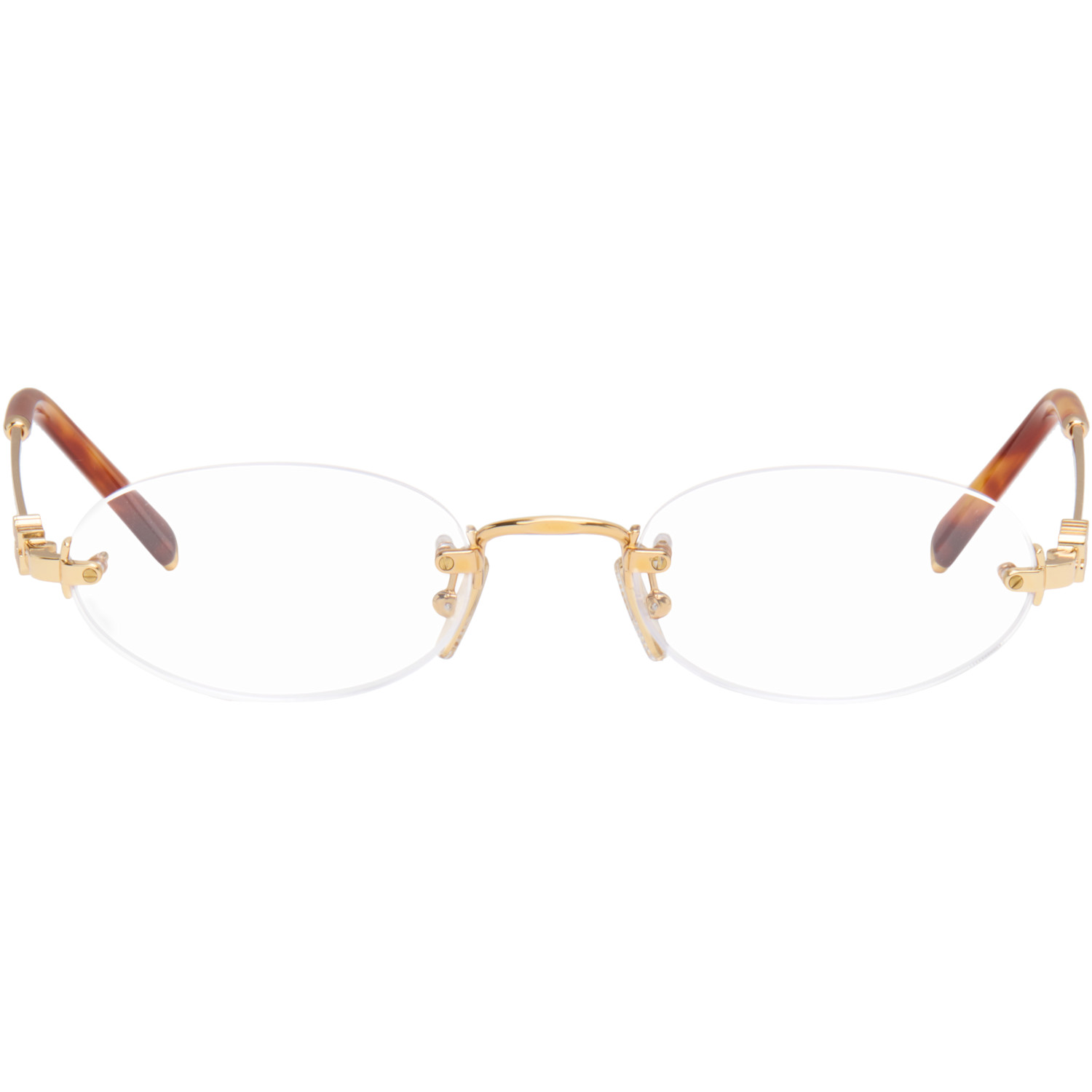 Miu Miu Eyewear Gold Rimless Glasses
