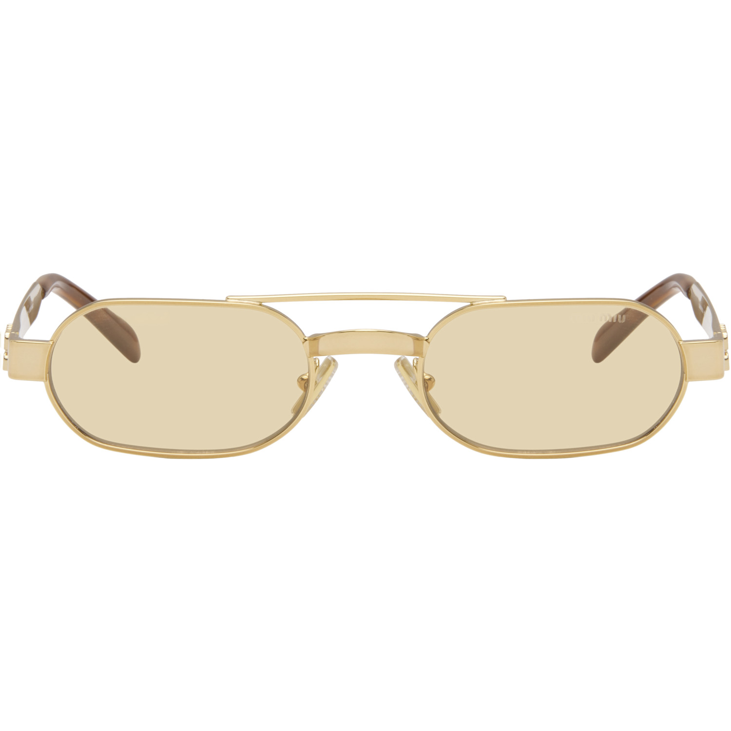 Miu Miu Eyewear Gold Aviator Sunglasses