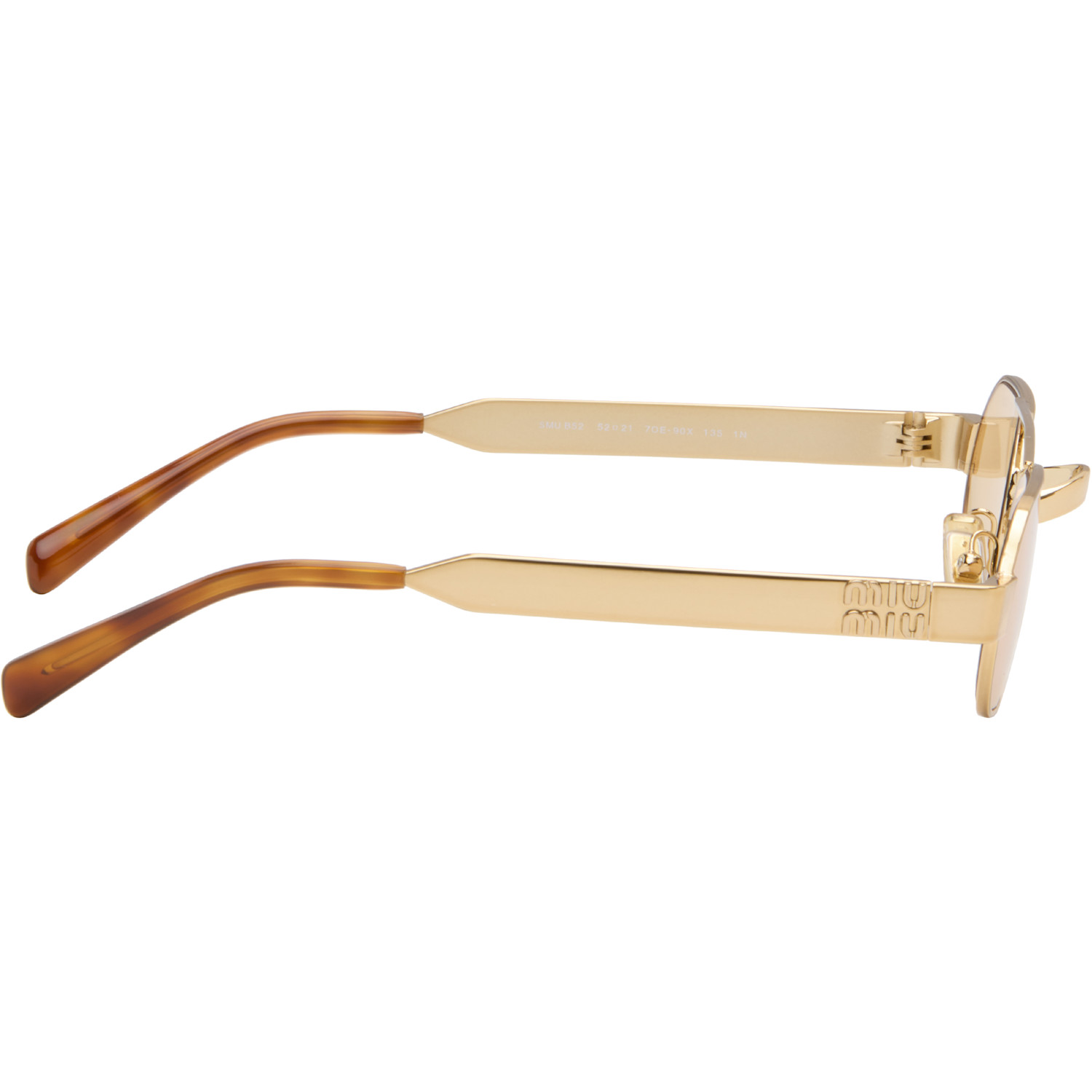  Miu Miu Eyewear Gold Aviator Sunglasses 