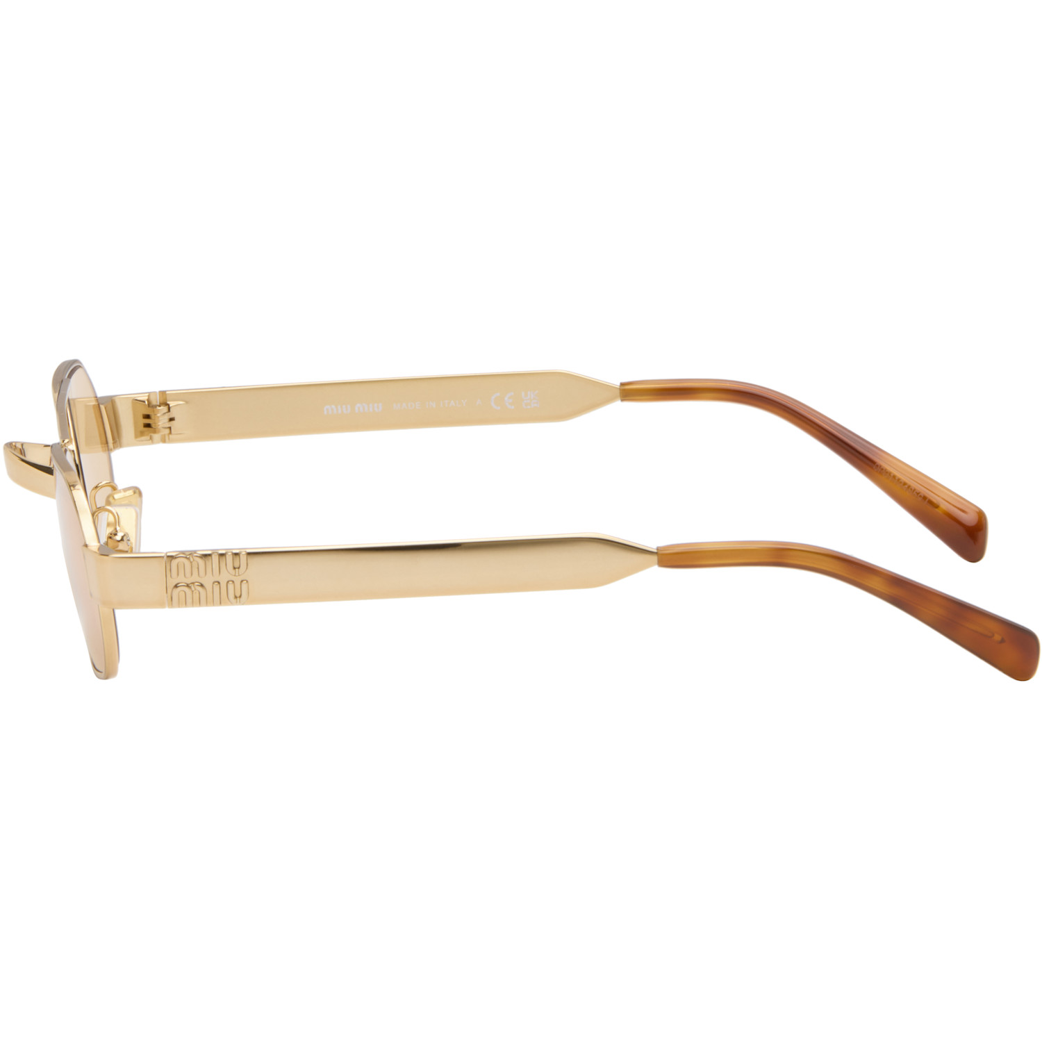  Miu Miu Eyewear Gold Aviator Sunglasses 