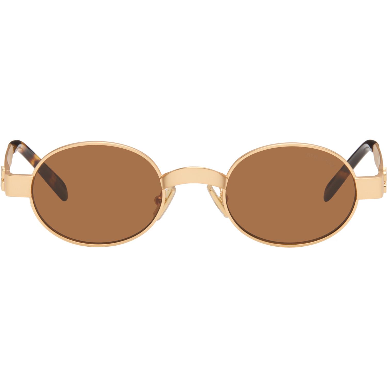 Miu Miu Gold Oval Sunglasses