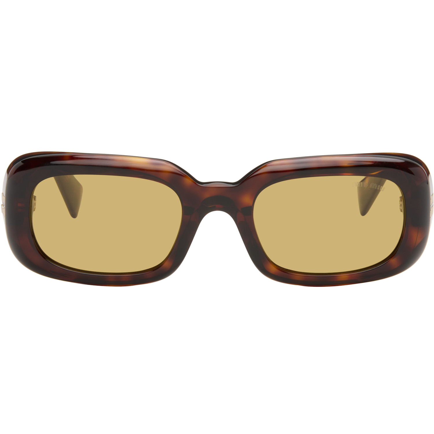 Miu Miu Eyewear Brown Rectangular Sunglasses