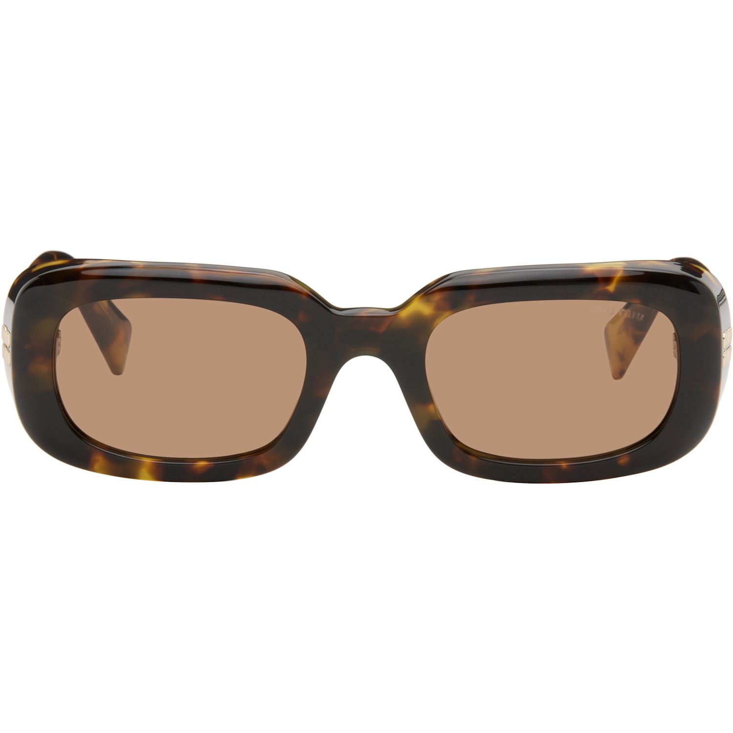 Miu Miu Brown Rectangular Sunglasses