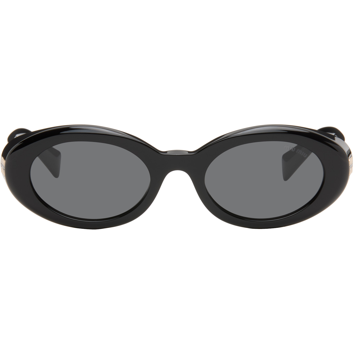 Miu Miu Eyewear Black Oval Sunglasses