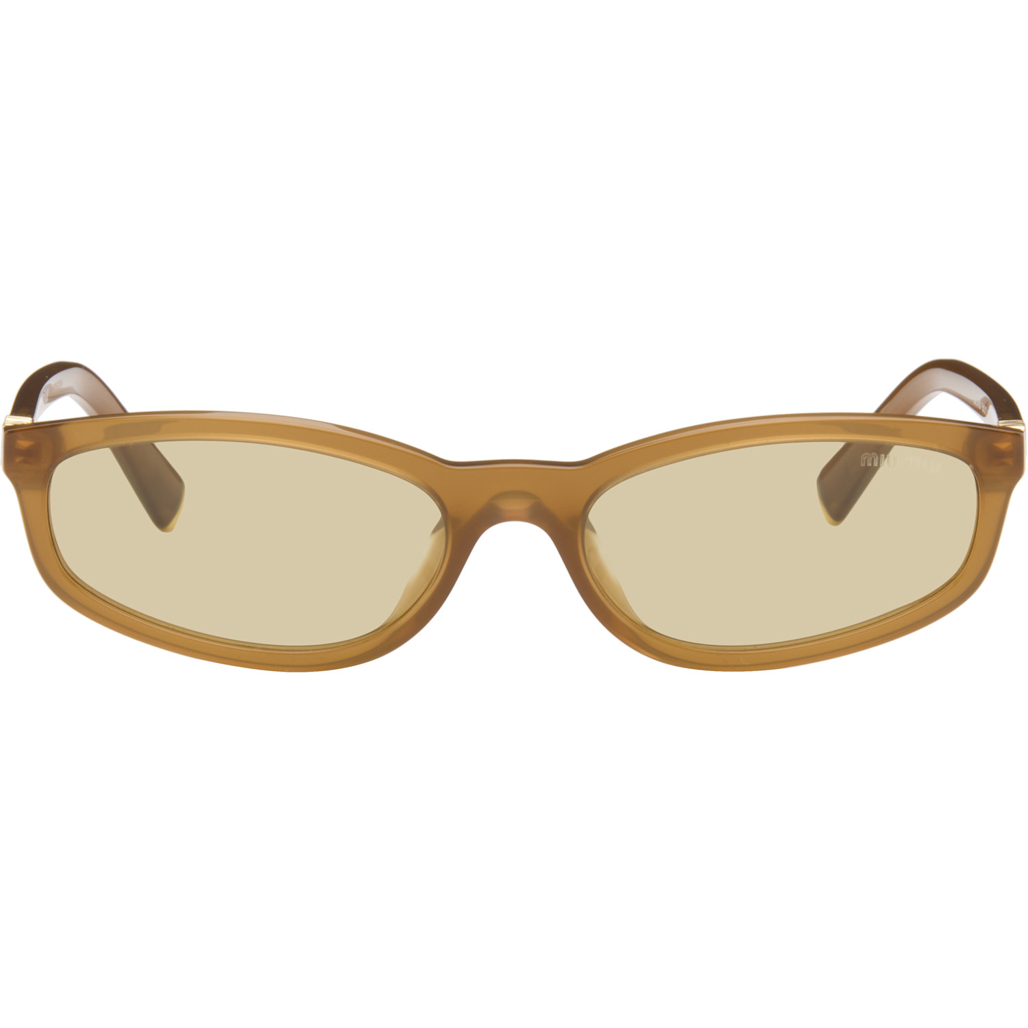 Miu Miu Eyewear Brown Tortoiseshell Rectangular Sunglasses
