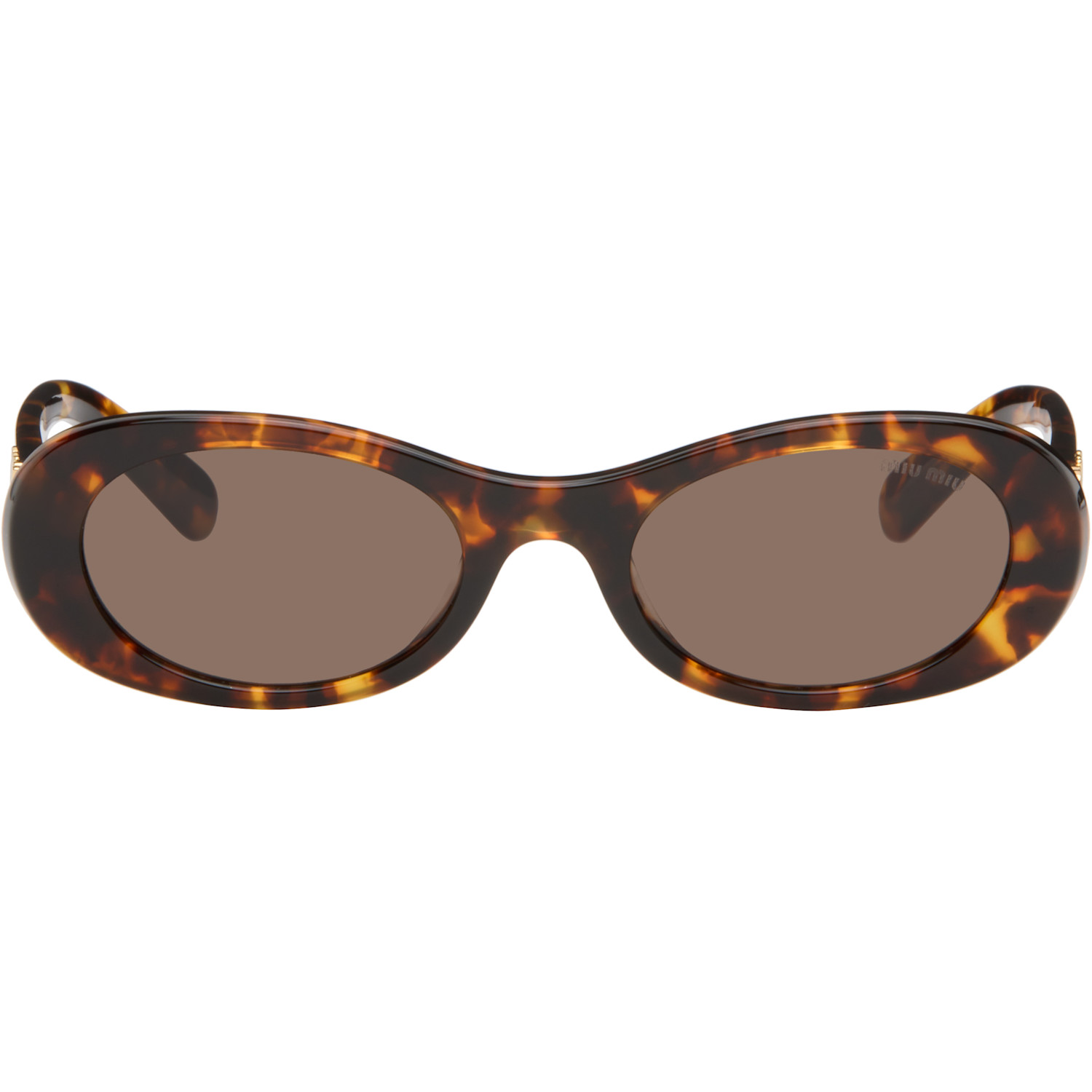 Miu Miu Eyewear Brown 'Miu Glimpse' Sunglasses