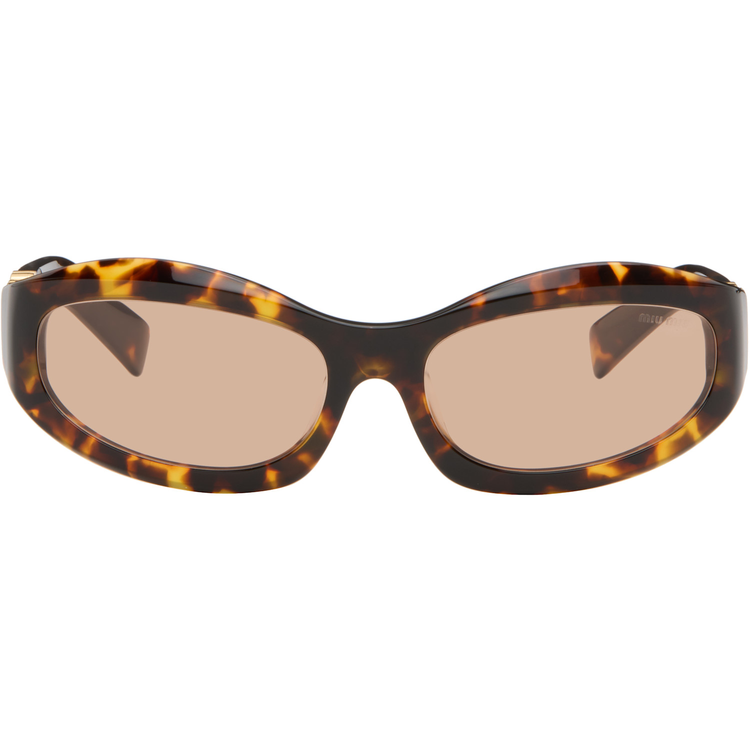 Miu Miu Eyewear Brown Shield Sunglasses