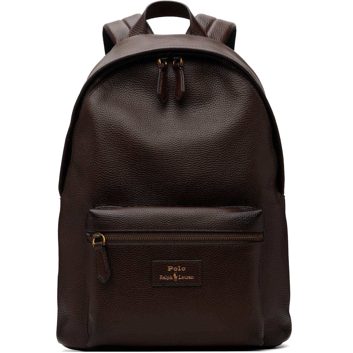 Polo Ralph Lauren Brown Pebbled Leather Backpack