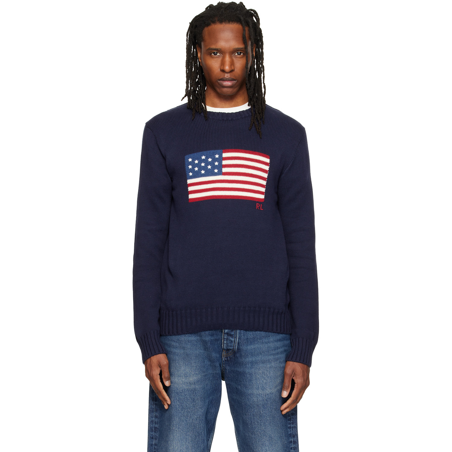 Polo Ralph Lauren Navy 'The Iconic Flag' Sweater
