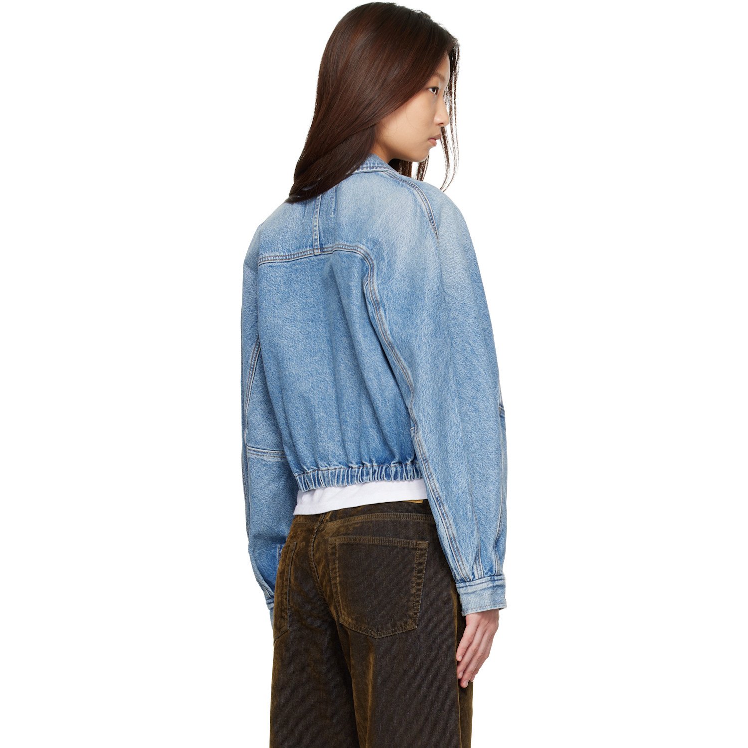  Agolde Blue Dixon Denim Bomber Jacket 