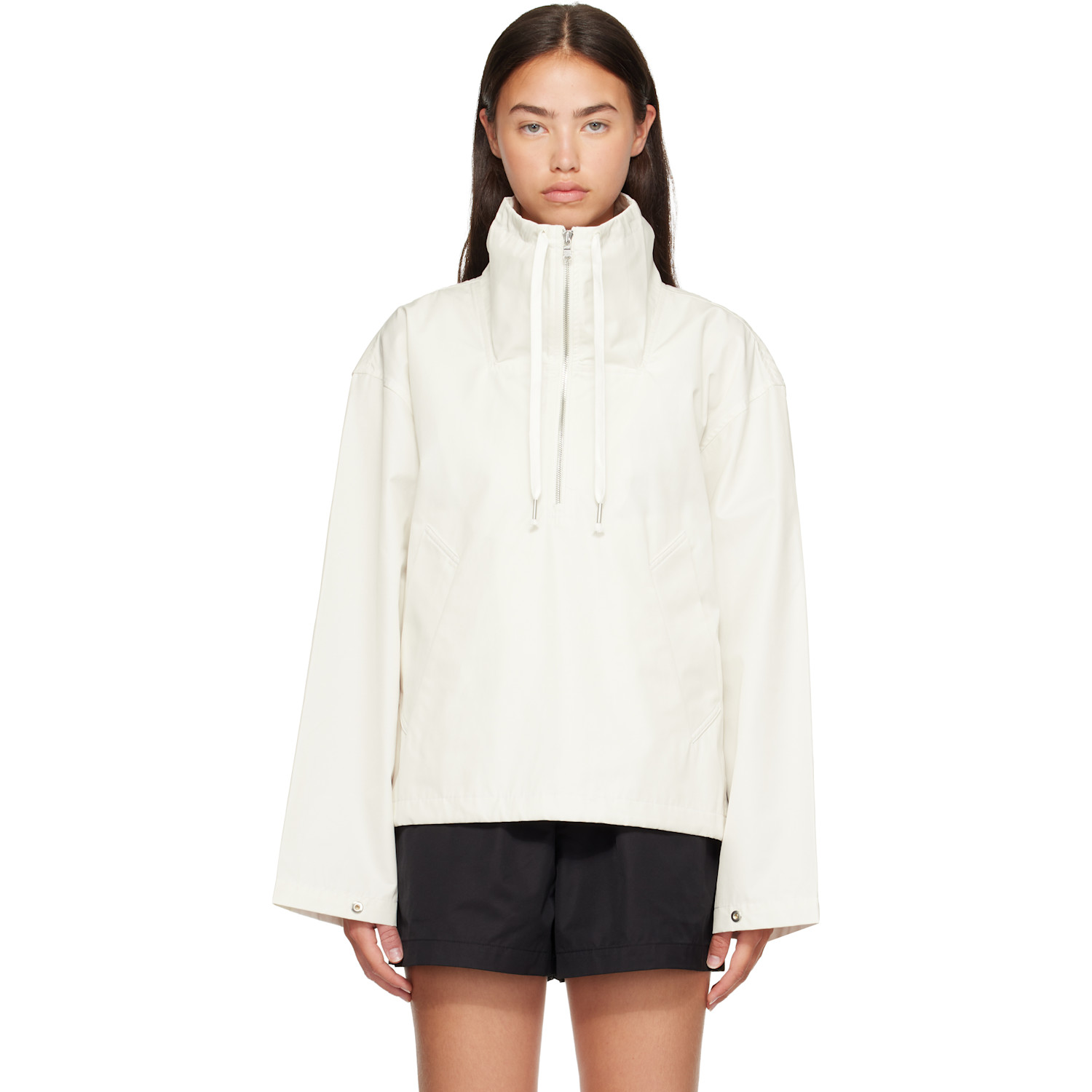 AGOLDE White Lydia Popover Anorak