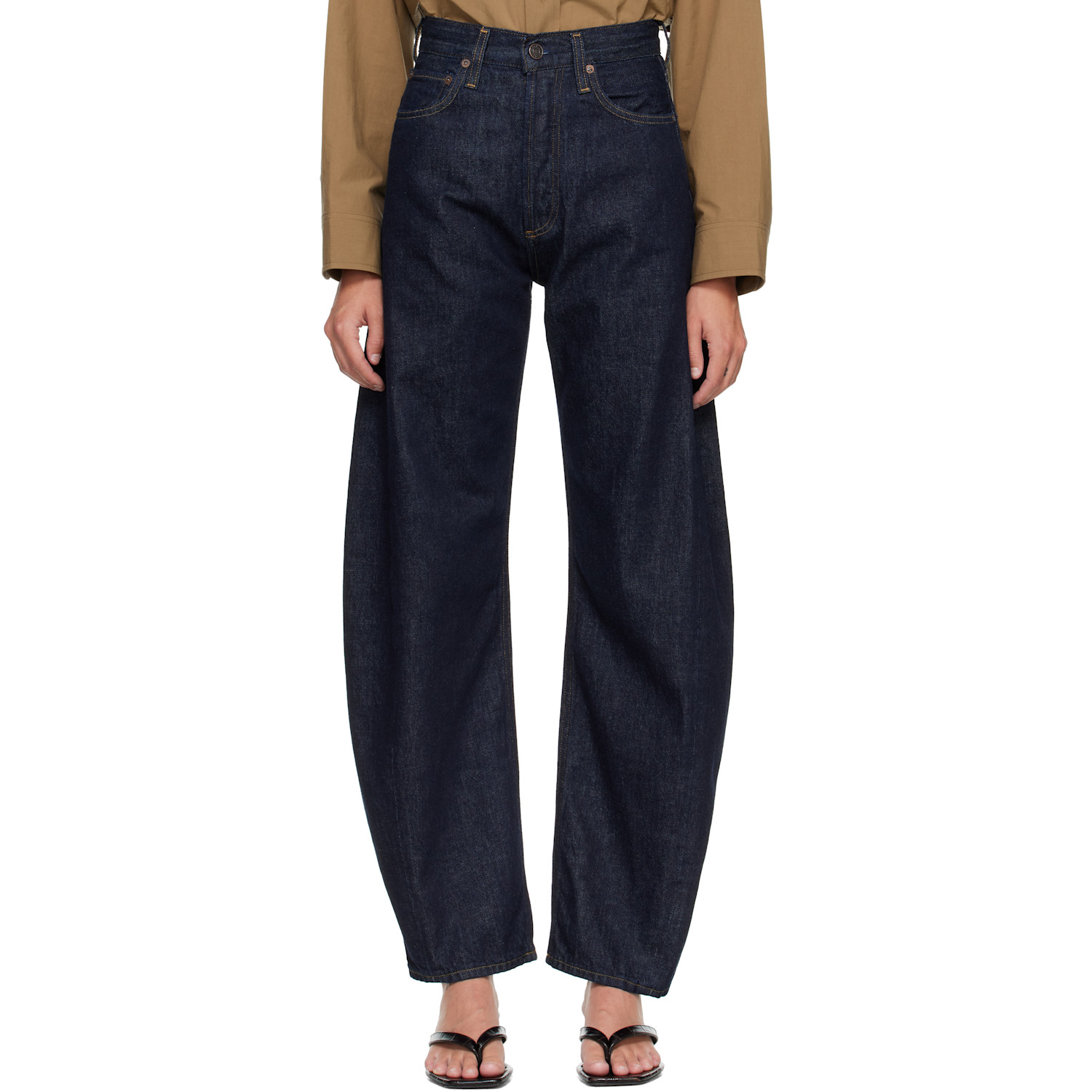 AGOLDE Navy Luna High Rise Pieced Taper Jeans