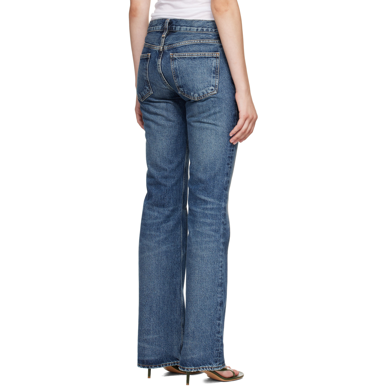 Agolde Low Rise Bootcut Jeans In Combination In Blue