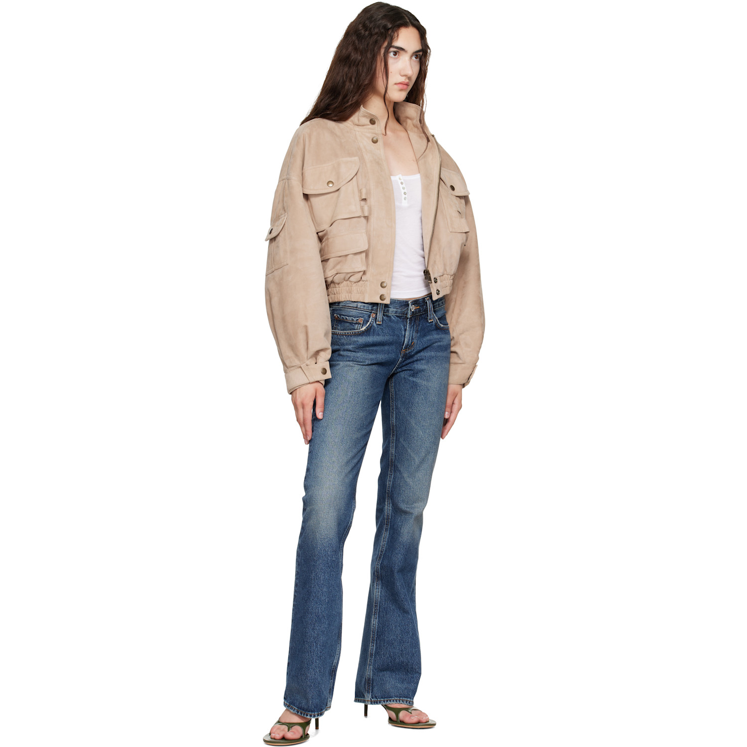 Agolde Low Rise Bootcut Jeans In Combination In Blue