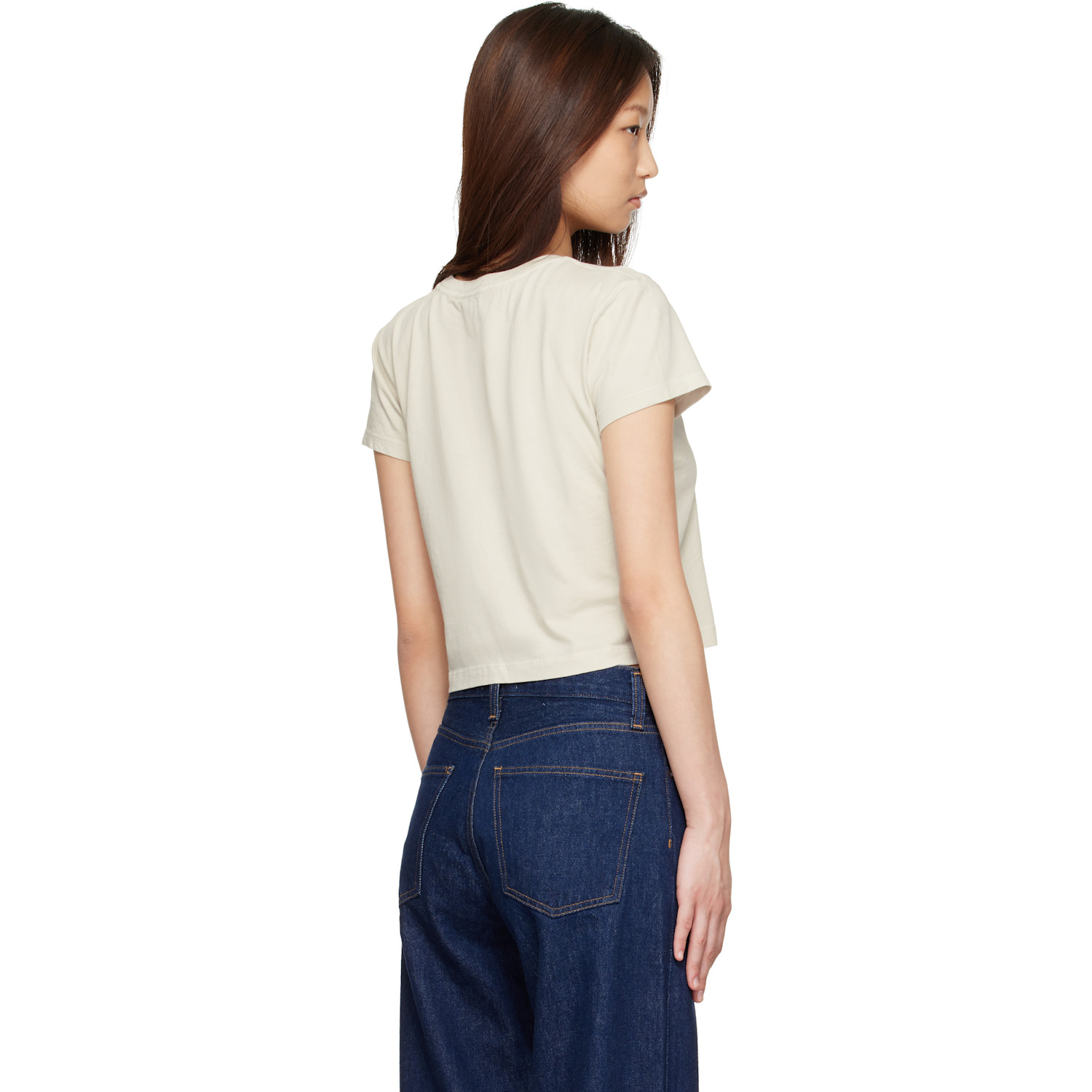  Agolde White Adine Shrunken T-shirt 