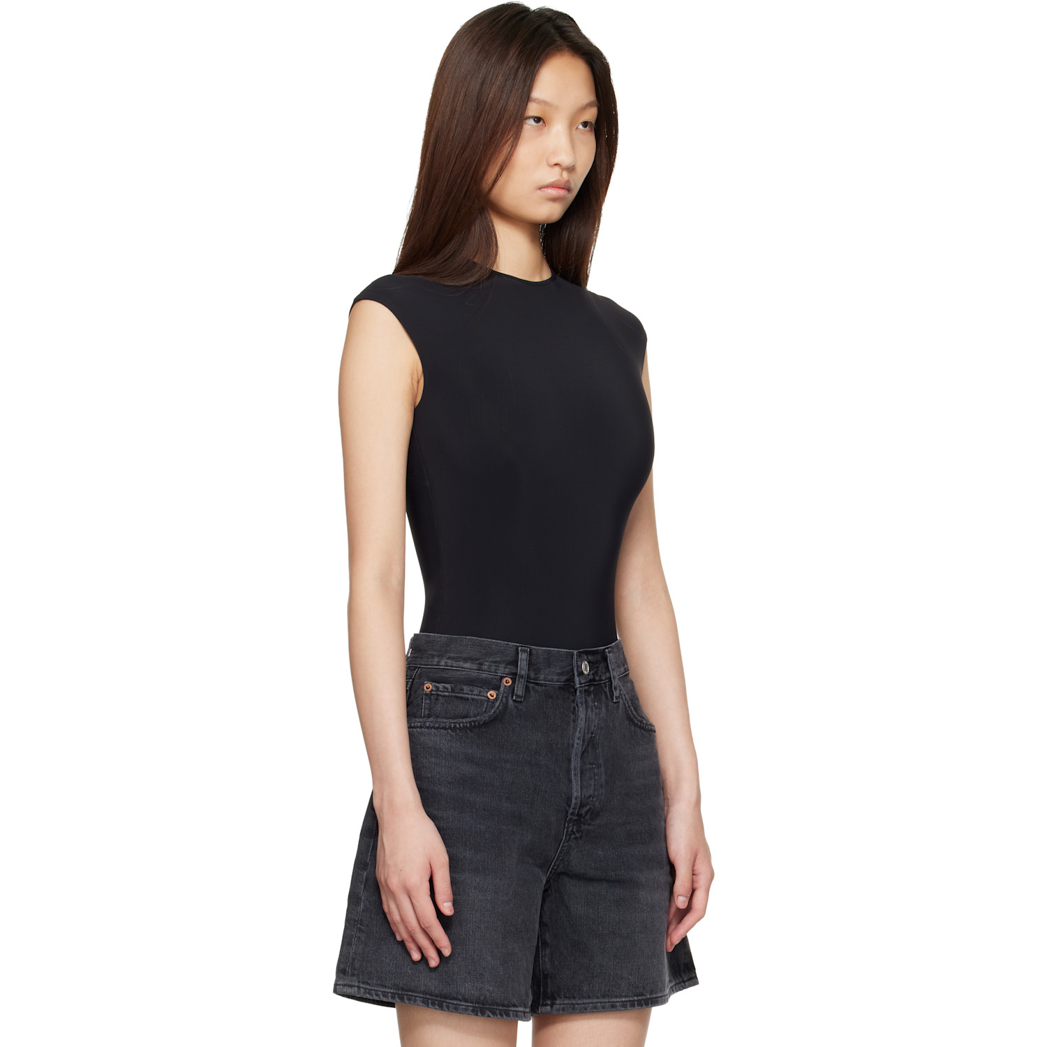  Agolde Black Agata Bodysuit 