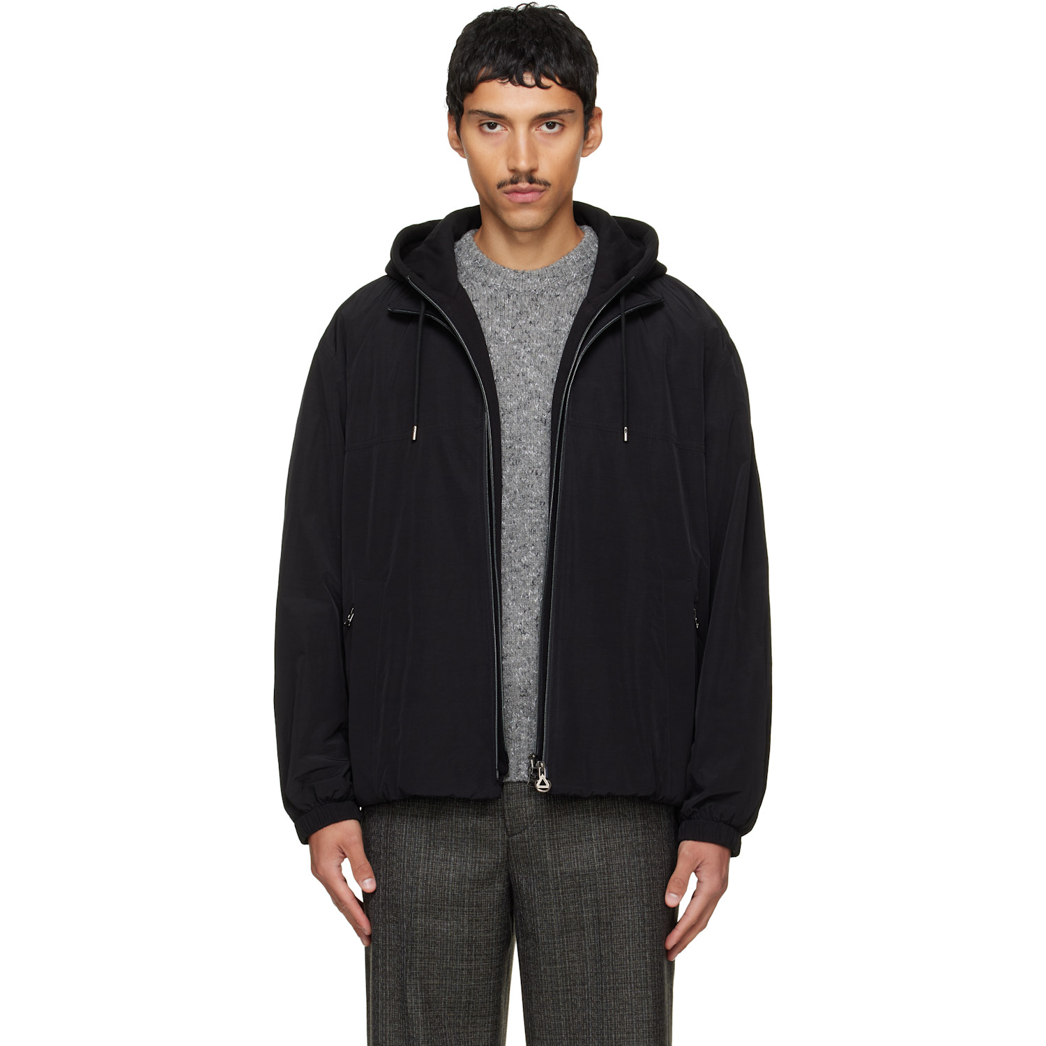 Solid Homme Black Layered Taffeta Jacket