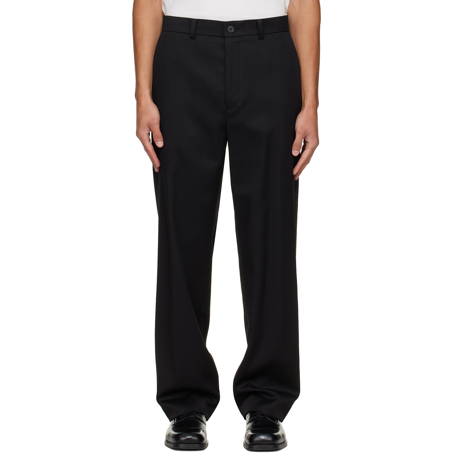 Solid Homme Black Twill Trousers
