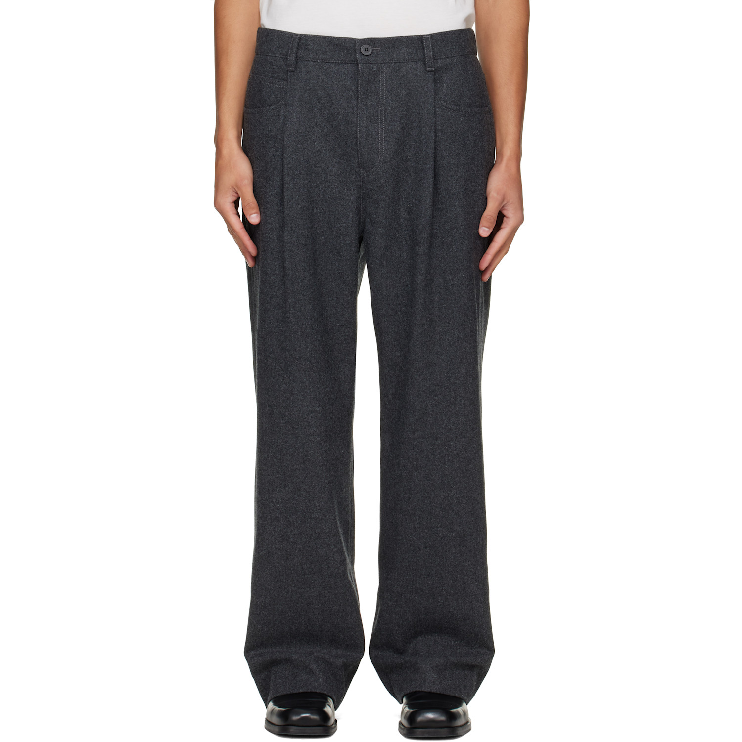 Solid Homme Gray Melton Trousers