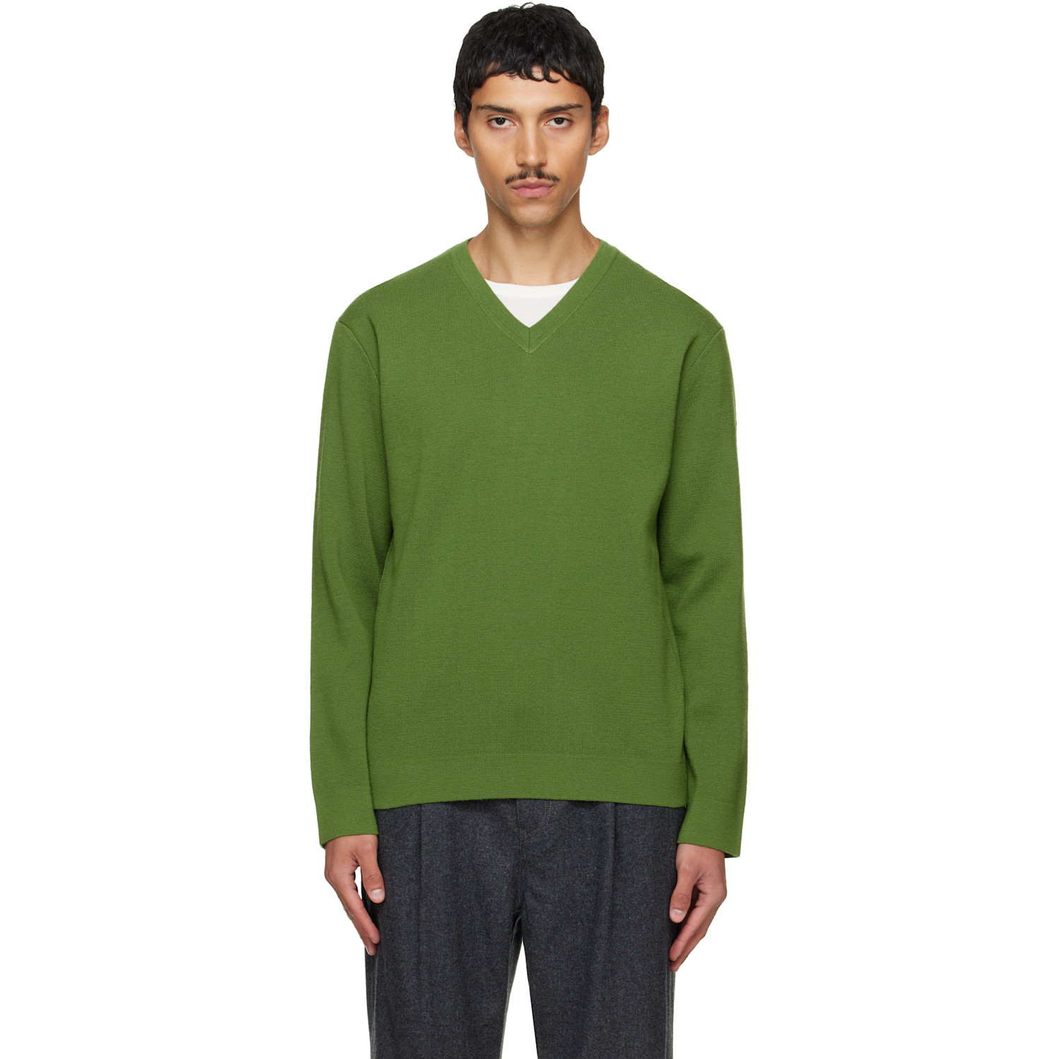 Solid Homme Green Wool Sweater