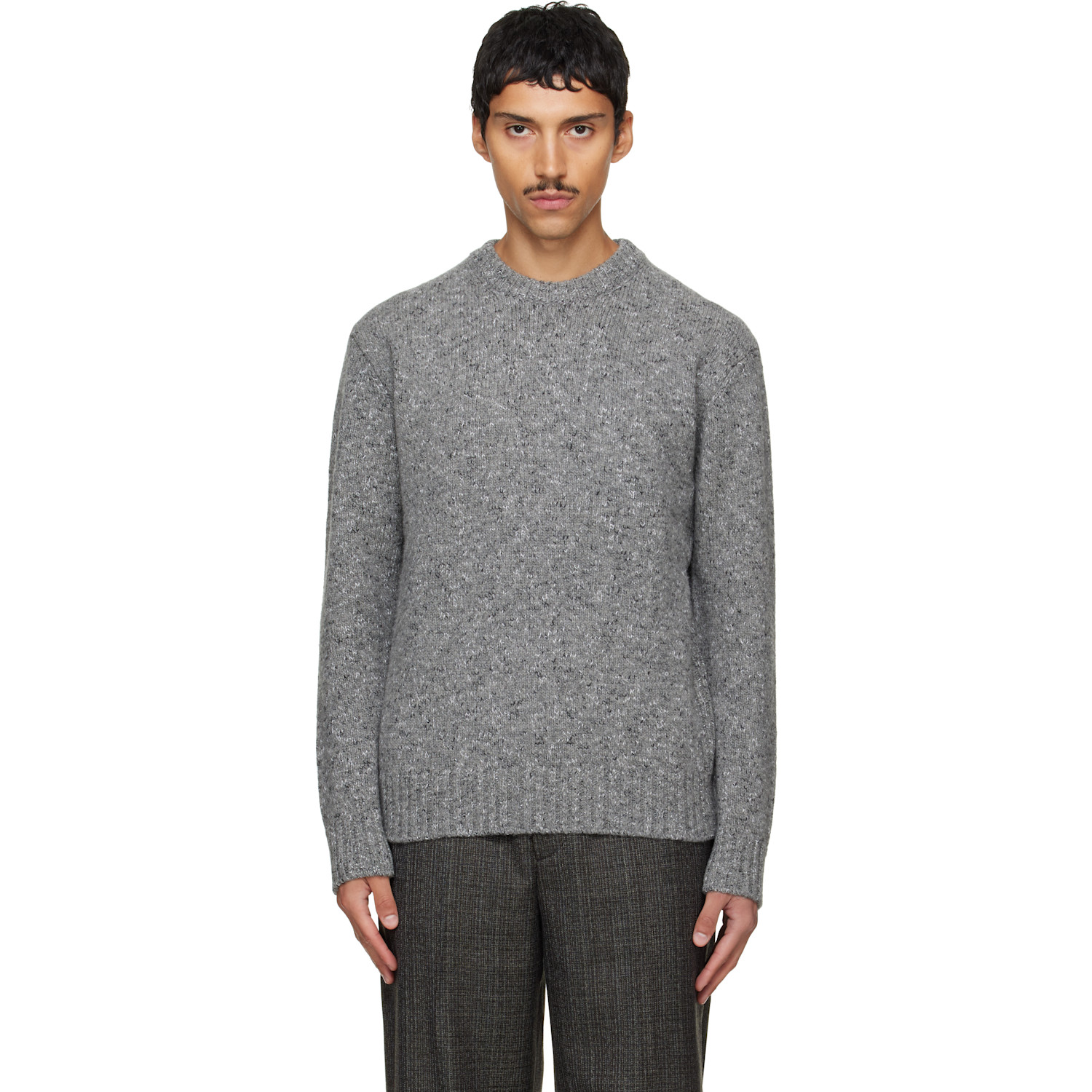 Solid Homme Gray Marled Sweater
