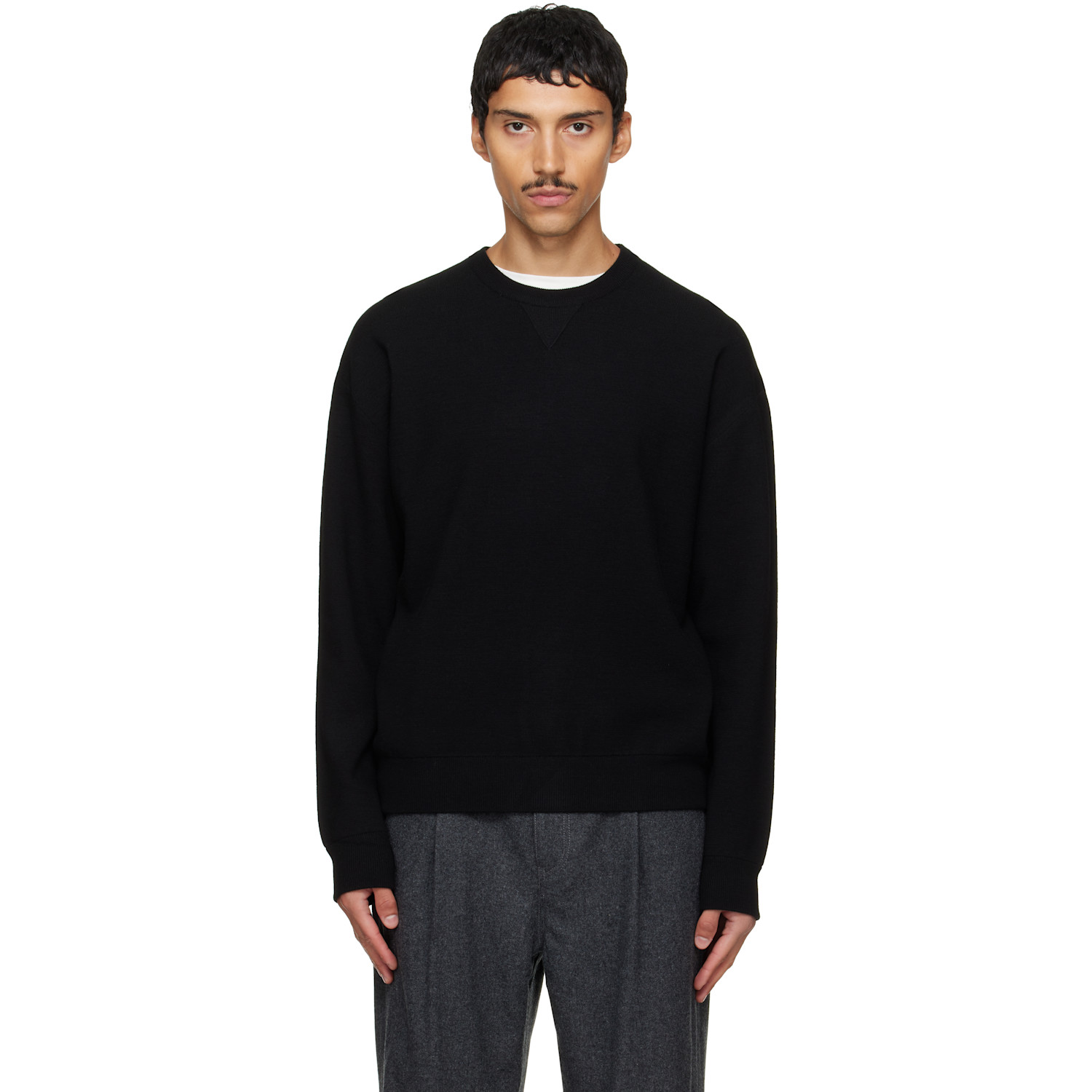 Solid Homme Black Wool Sweater