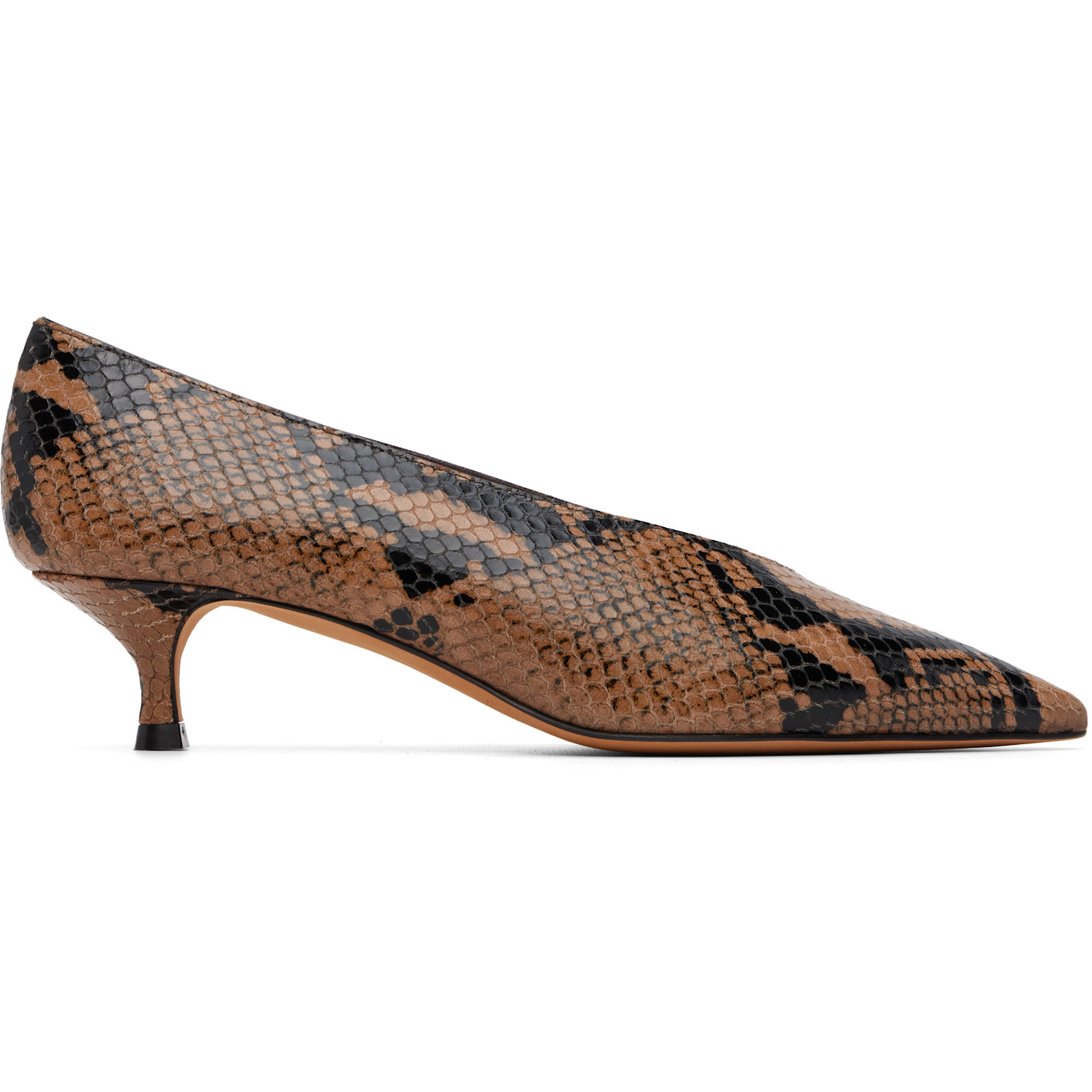 Le Monde Beryl Brown & Black Babouche Kitten Heels