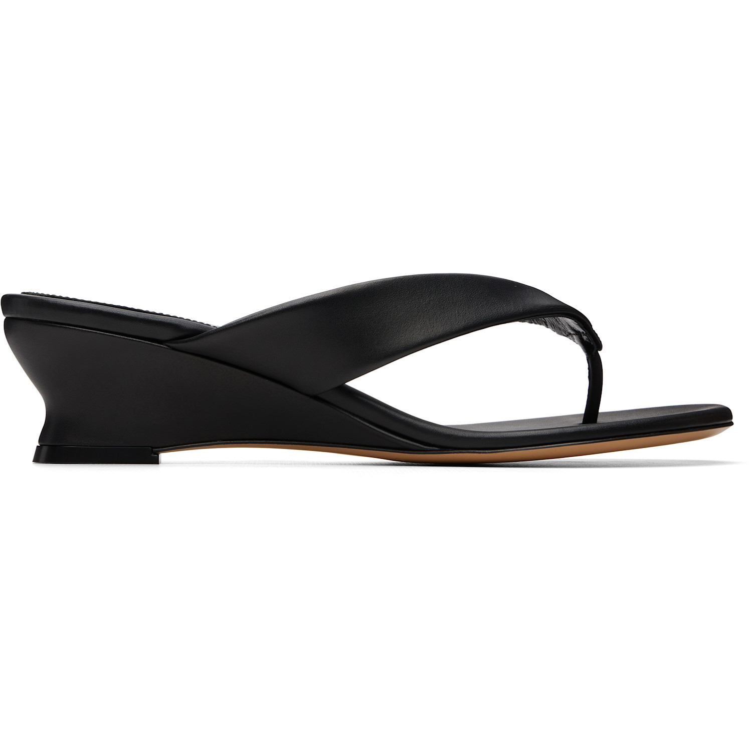 Le Monde Beryl Black Micro Wedge Thong Heeled Sandals