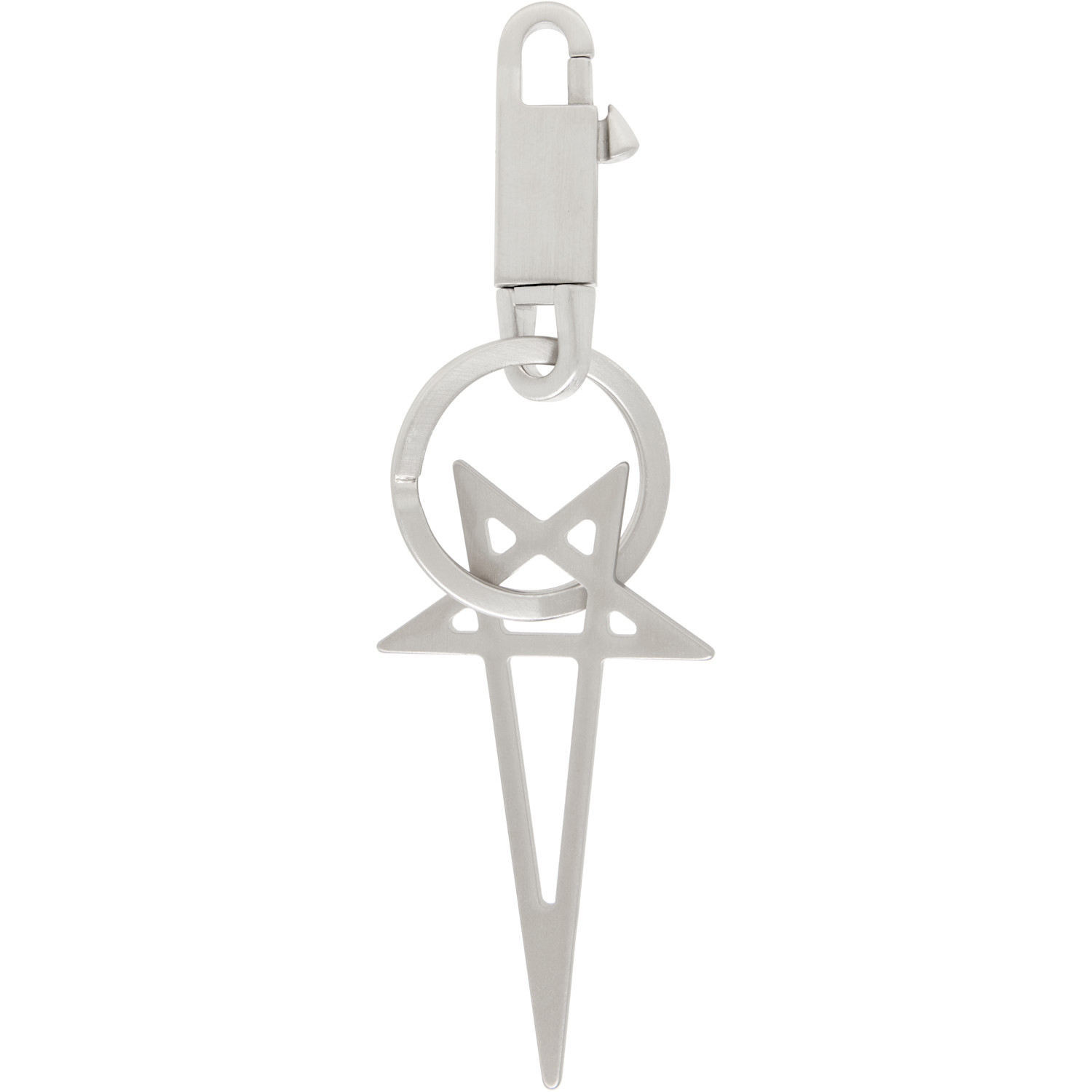 Rick Owens Silver Pentagram Keychain
