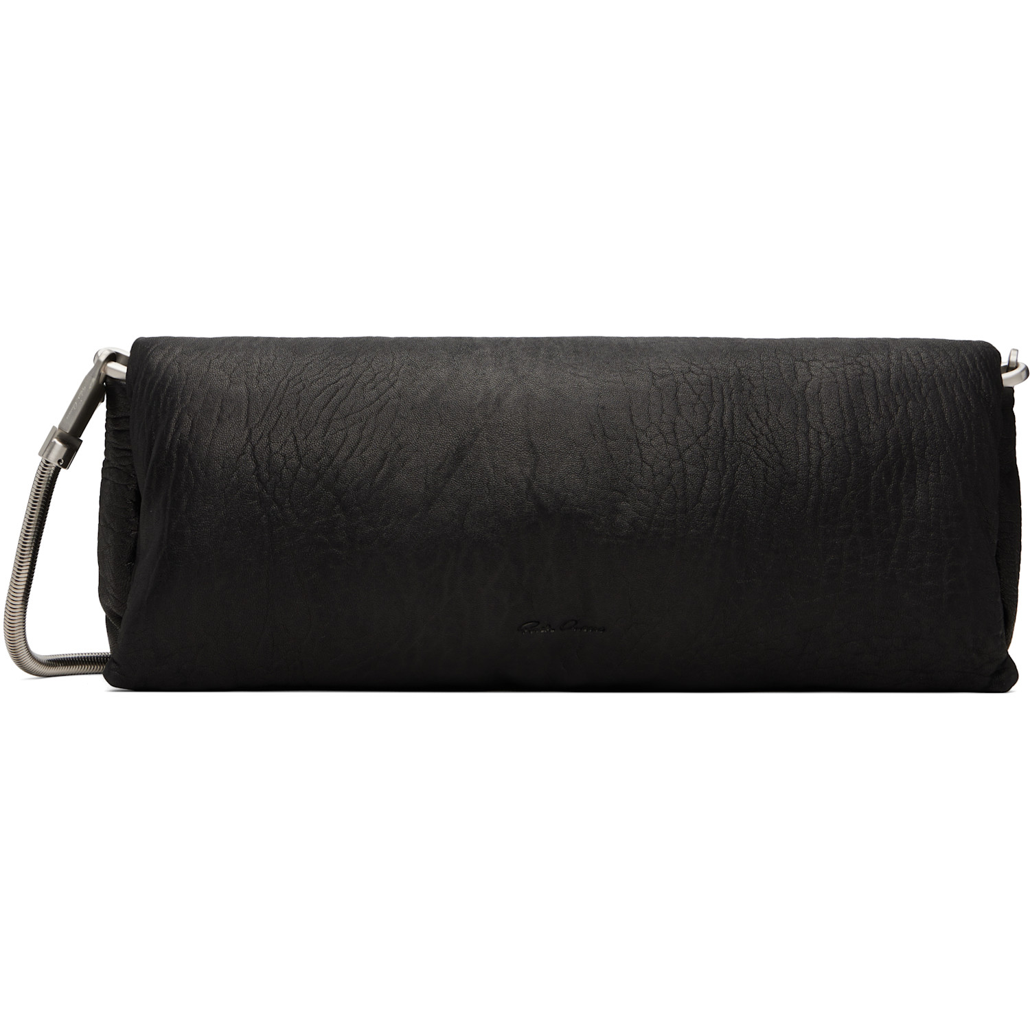 Rick Owens Black Tower Tumbled Lamb Clutch