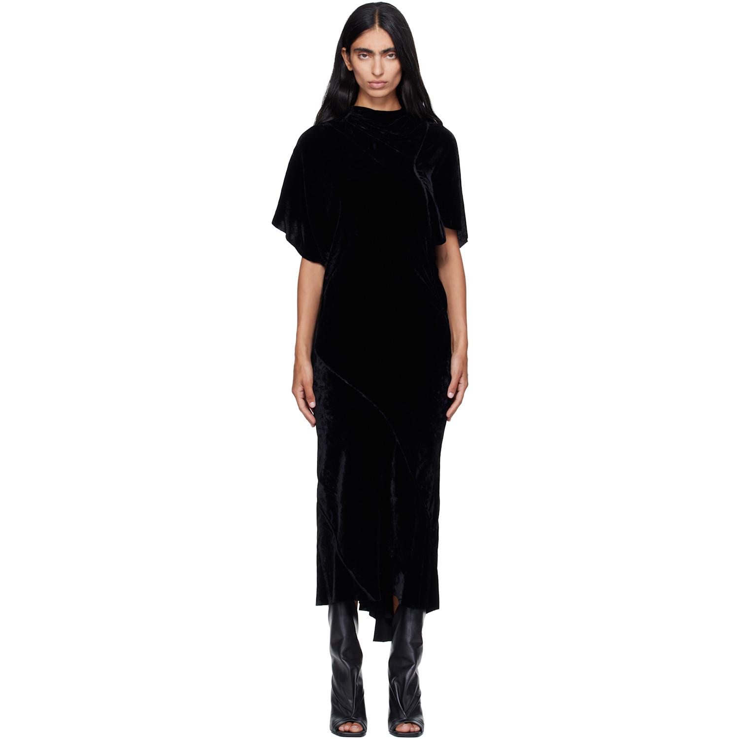 Rick Owens Black Tower Seb Midi Dress
