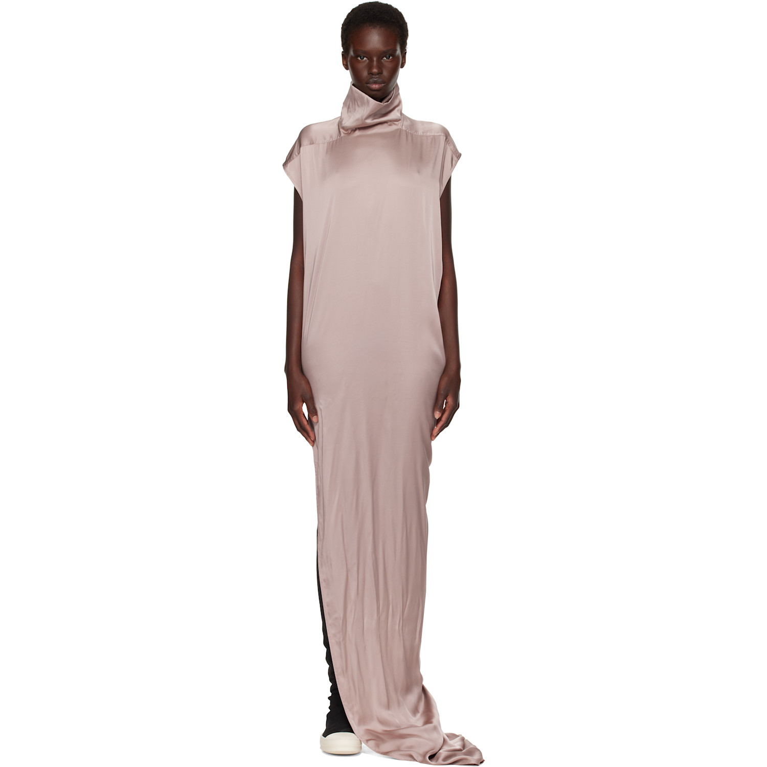 Rick Owens Pink Tower Edfu T Maxi Dress In 23 Rose