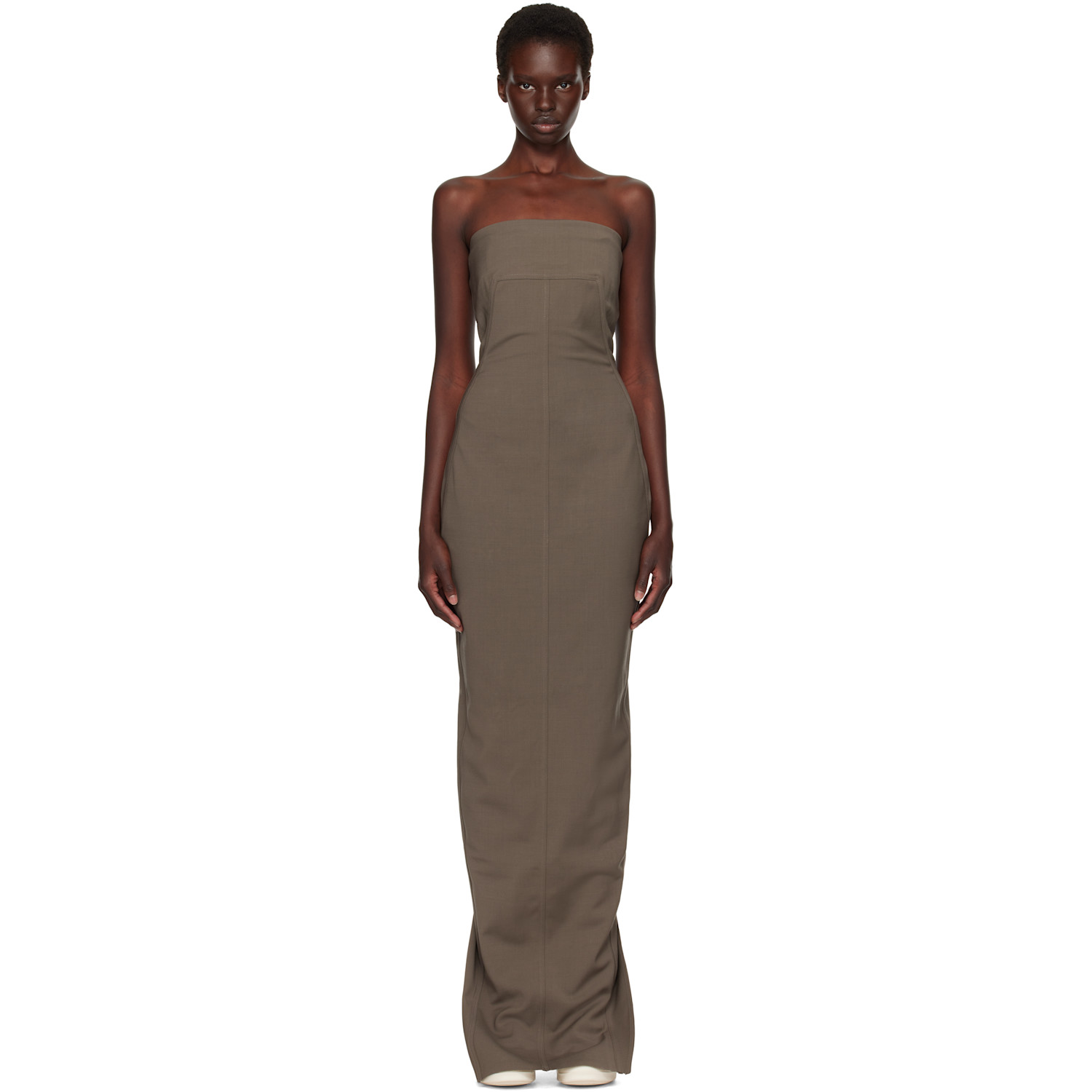 Rick Owens Gray Tower Bustier Maxi Dress