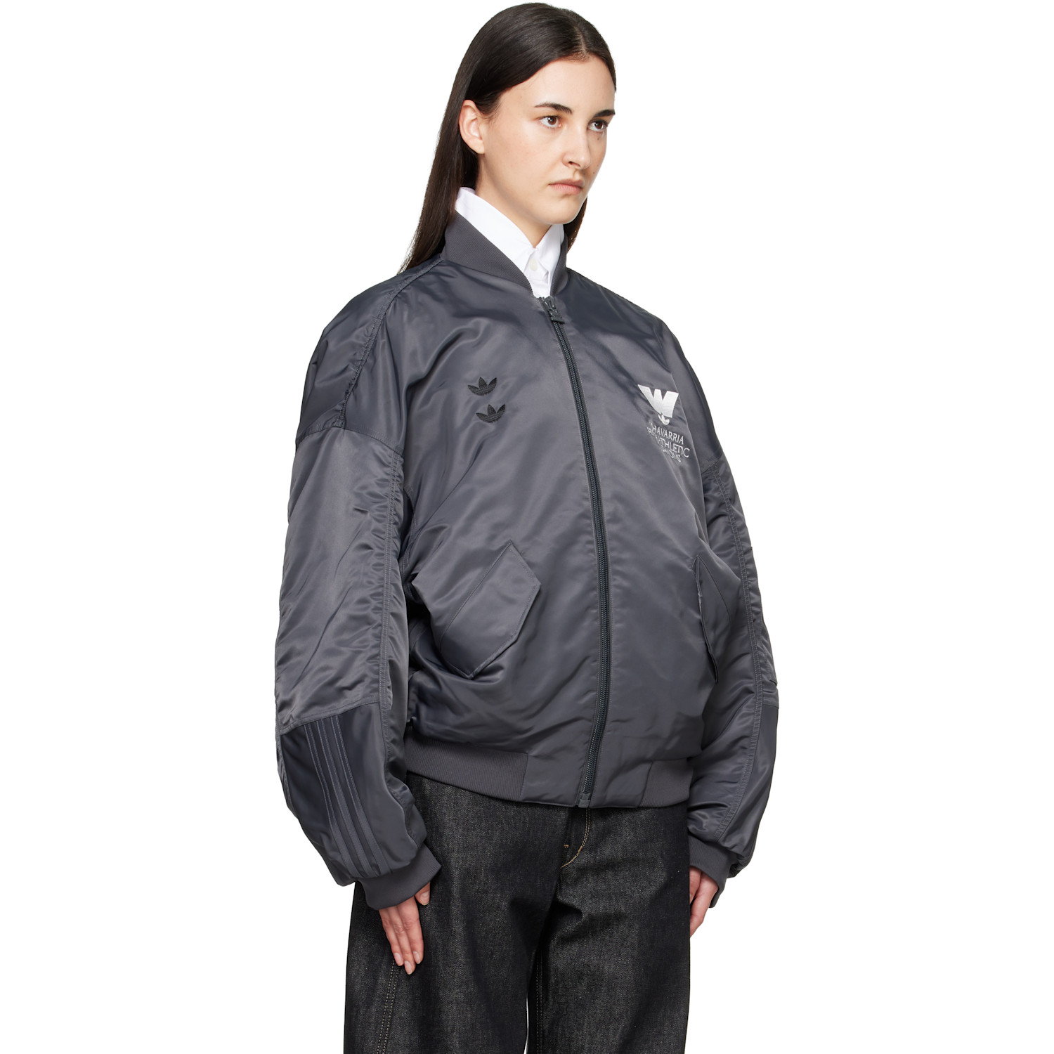  Willy Chavarria Black Adidas Originals Edition Bomber Jacket 