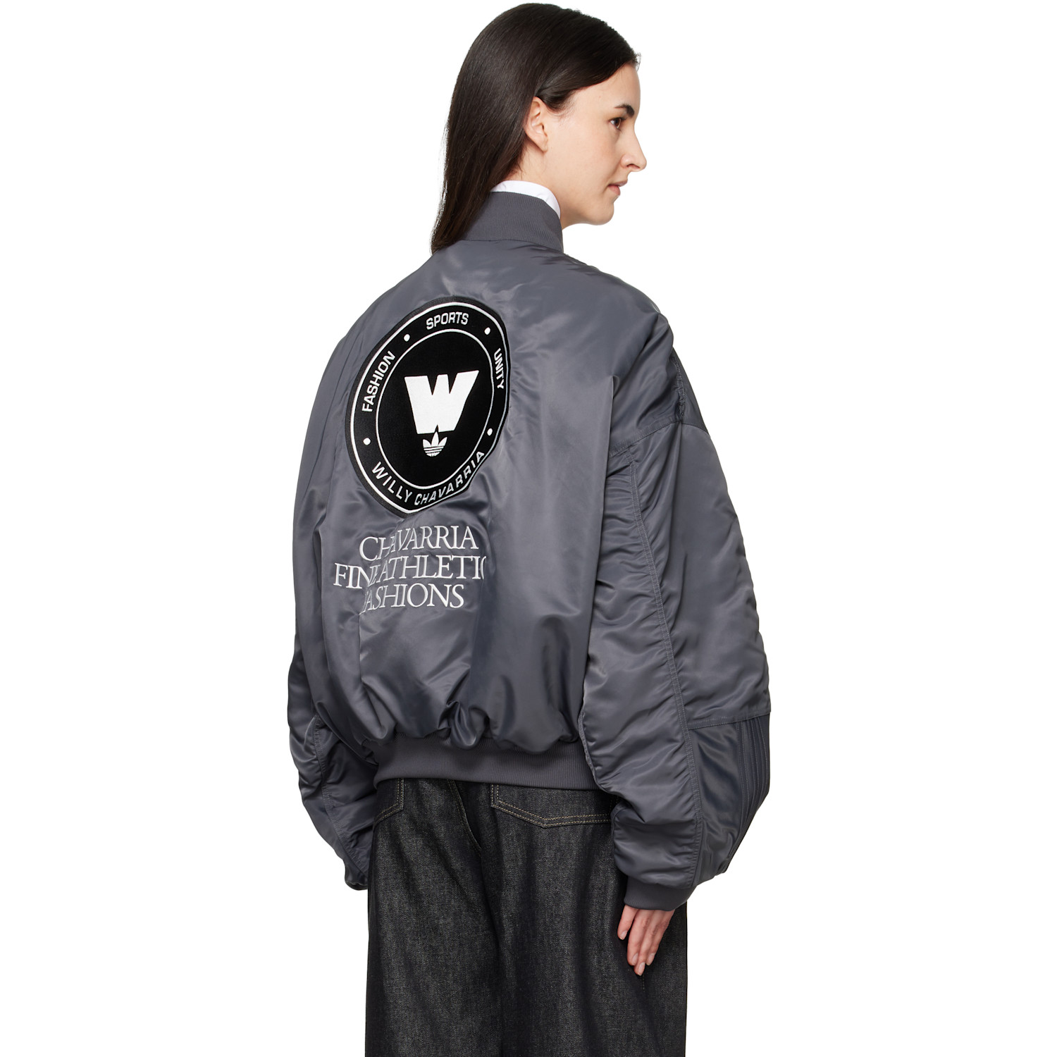  Willy Chavarria Black Adidas Originals Edition Bomber Jacket 