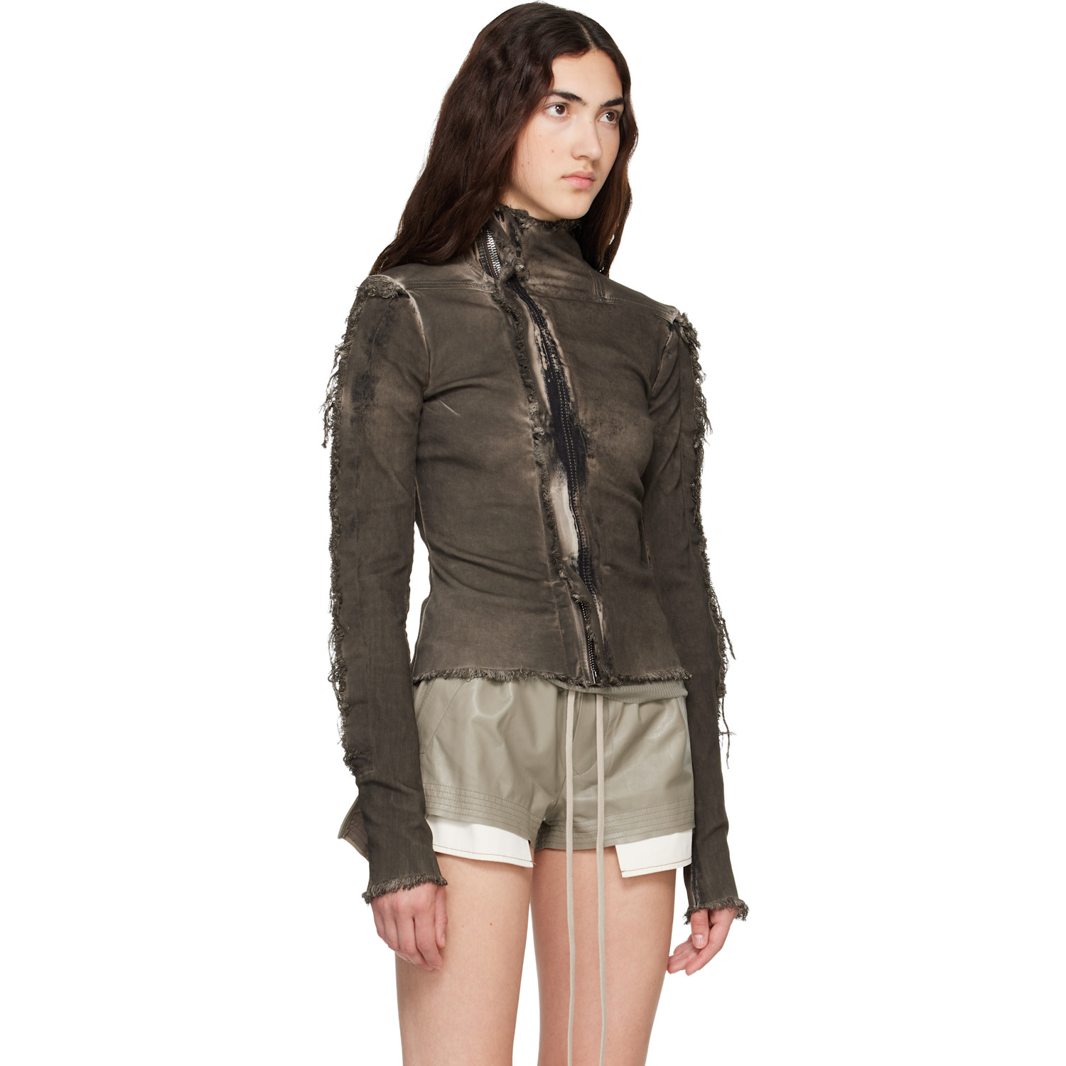  Rick Owens Brown Tower Gary Denim Jacket 