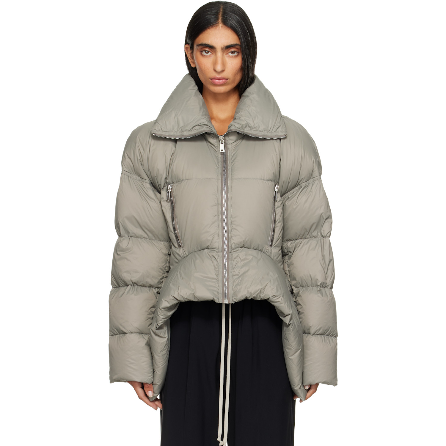 Rick Owens Taupe Tower Draculimo Down Jacket In 48 Drkpearl