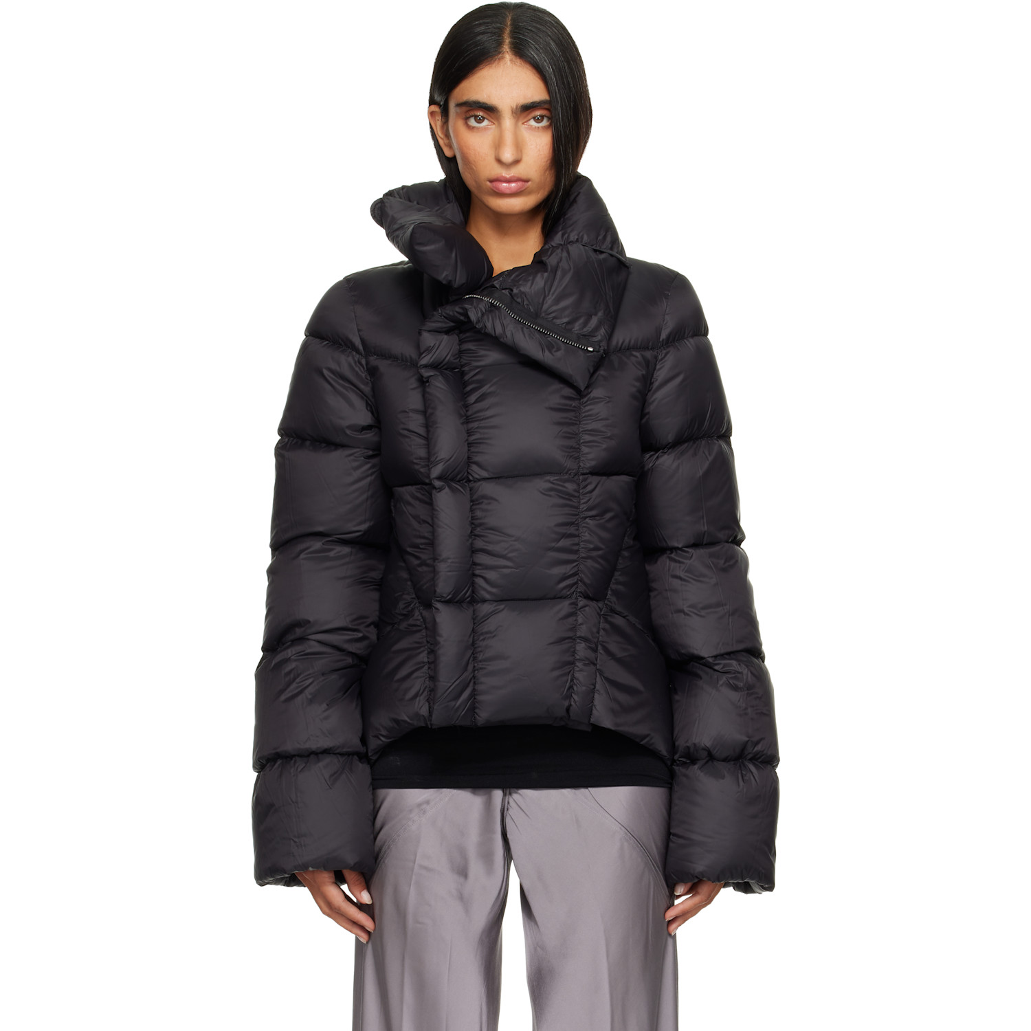 Rick Owens Black Tower Naska Duvet Down Jacket In 09 Black