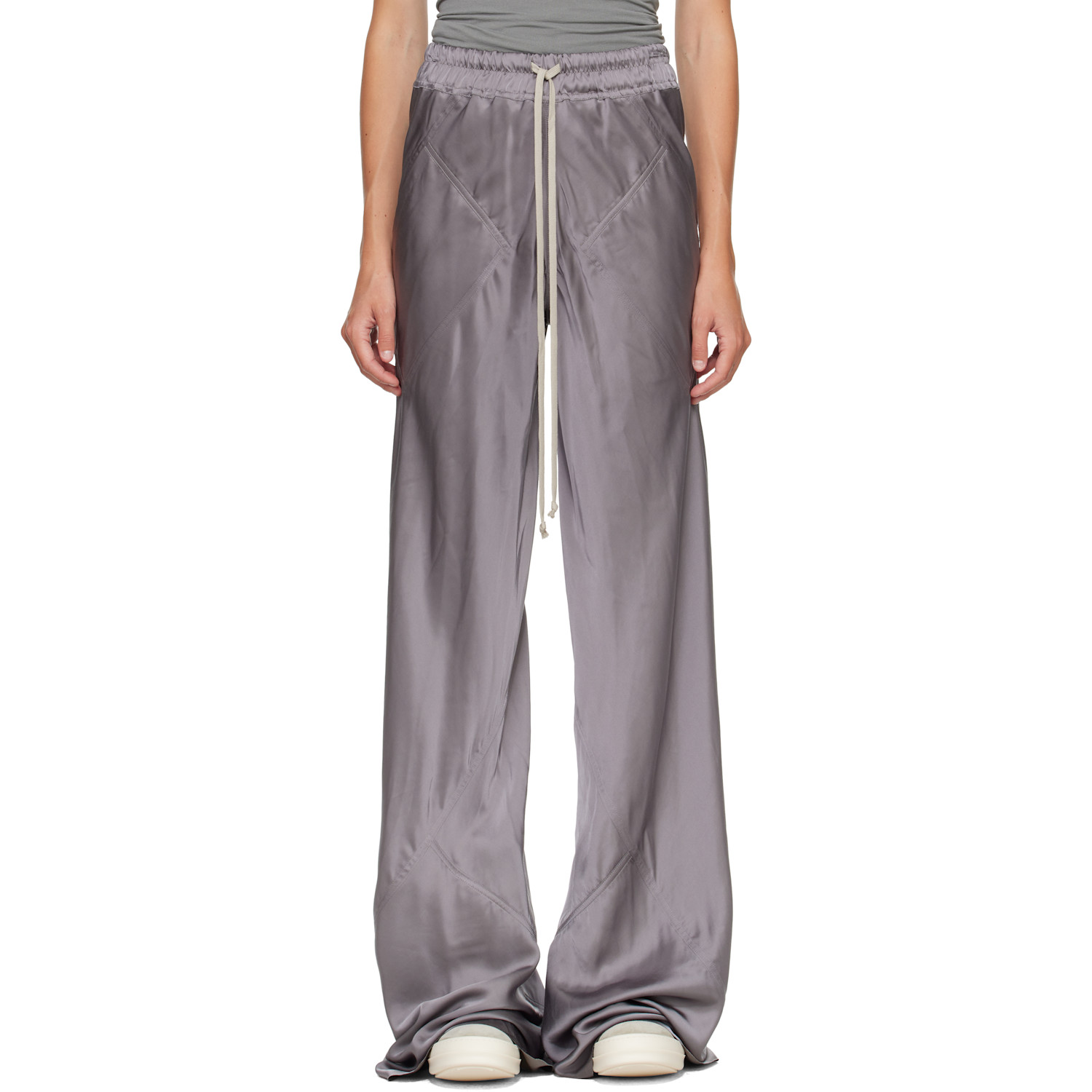 Rick Owens Gray Tower Drawstring Bias Trousers