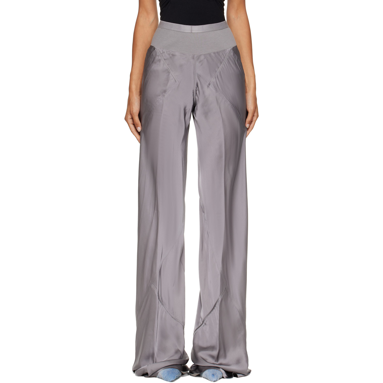 Rick Owens Gray Tower Bias Trousers