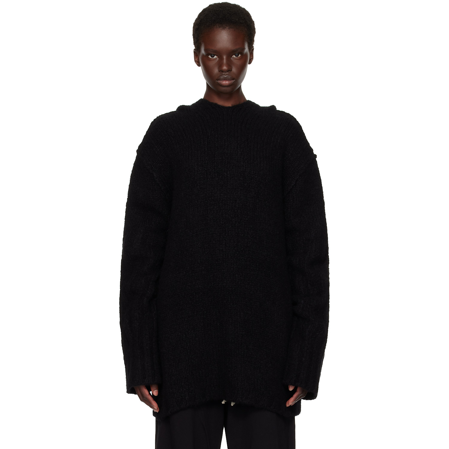 Rick Owens Black Tower Oversized Hoodie