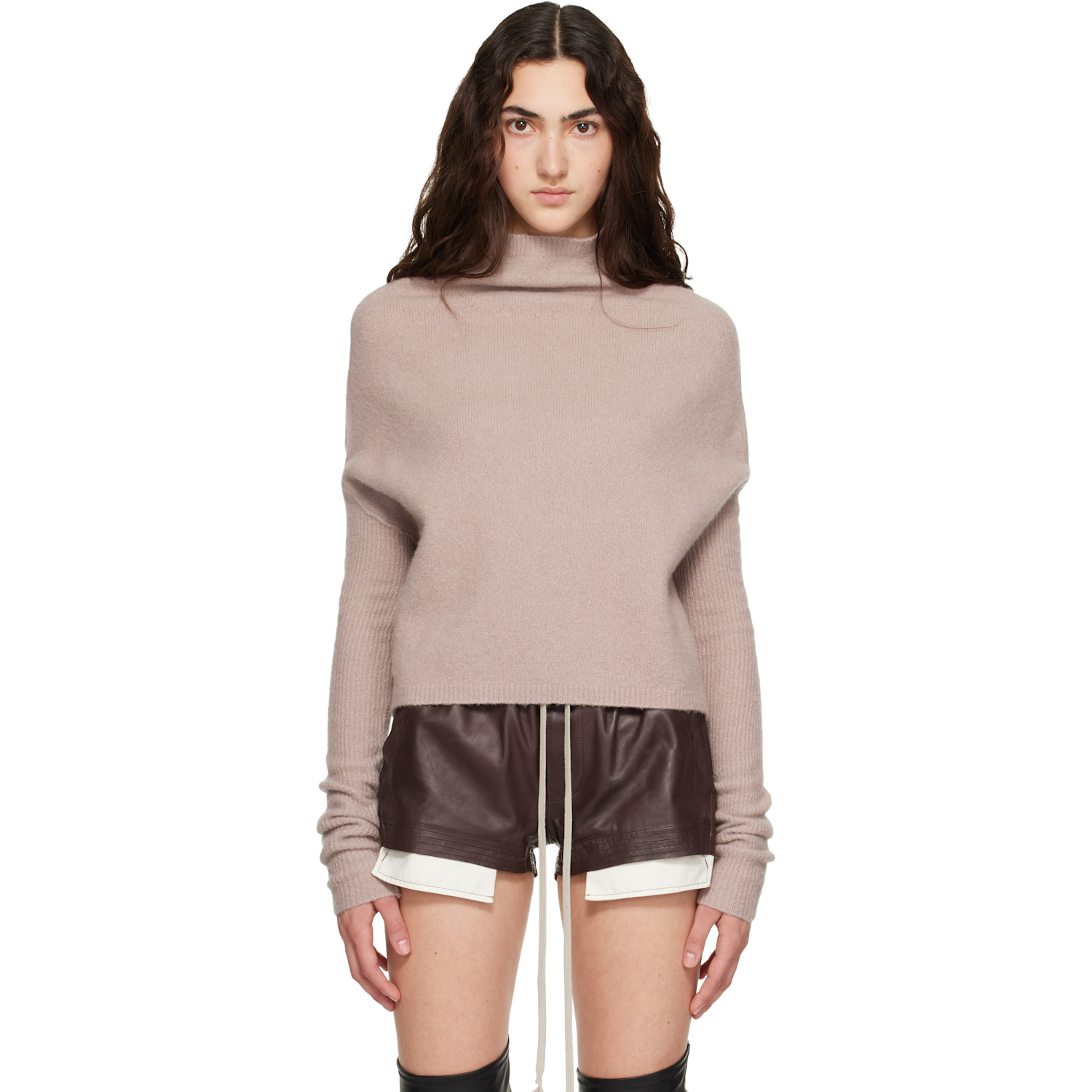 Rick Owens Pink Tower LS Crater Sweater