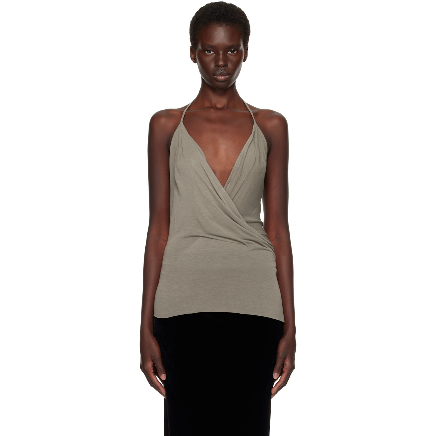 Rick Owens Gray Tower Draped Top