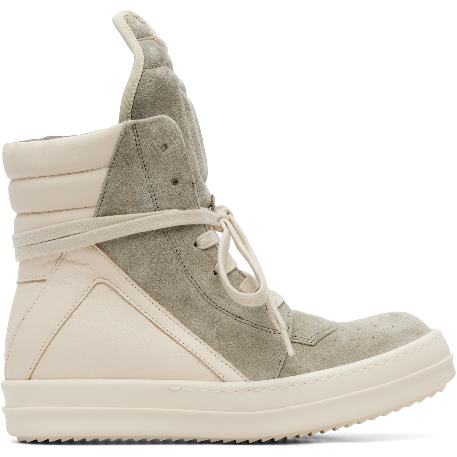 Rick Owens Off-White & Taupe Tower Geobasket Sneakers