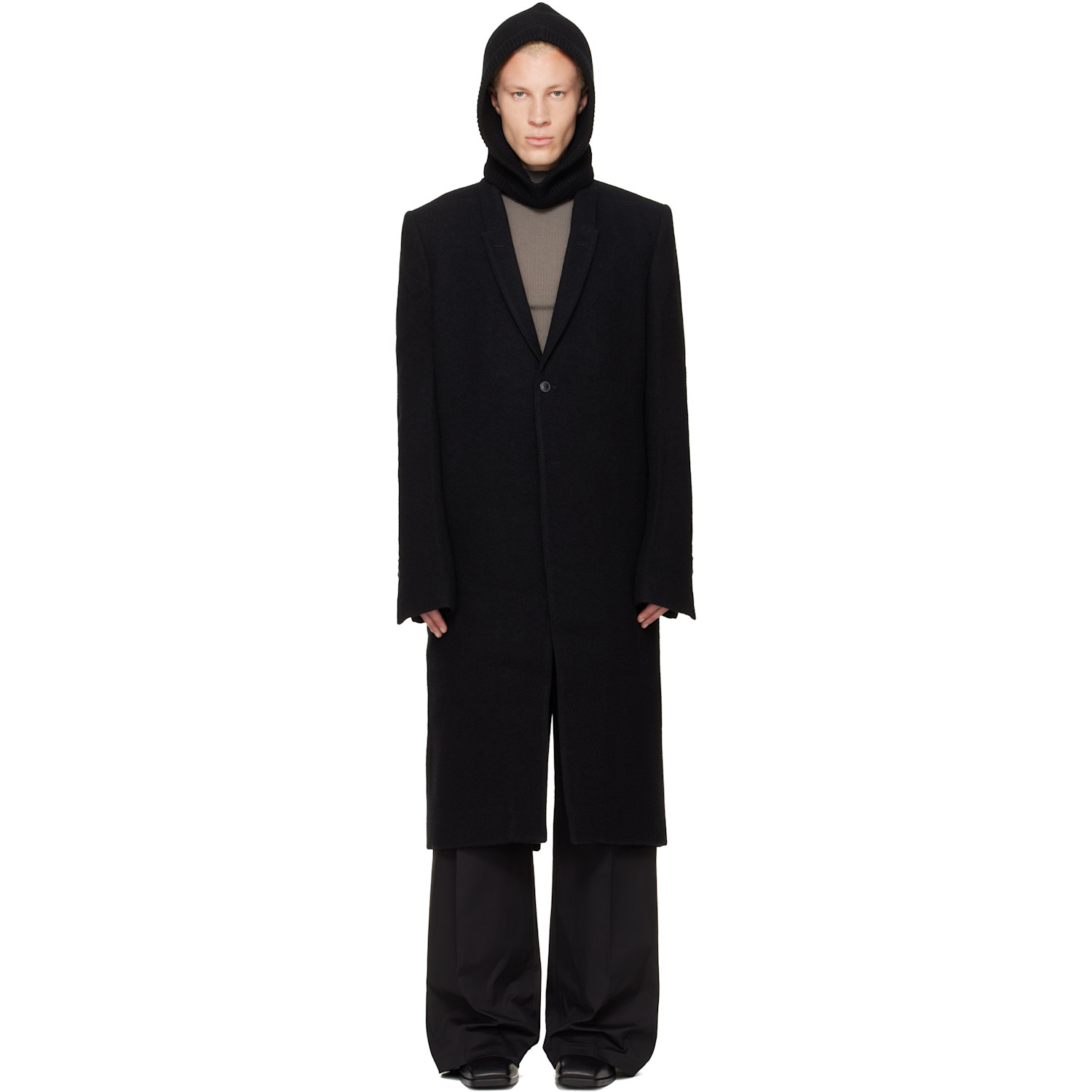 Rick Owens Black Tower Concordian Coat